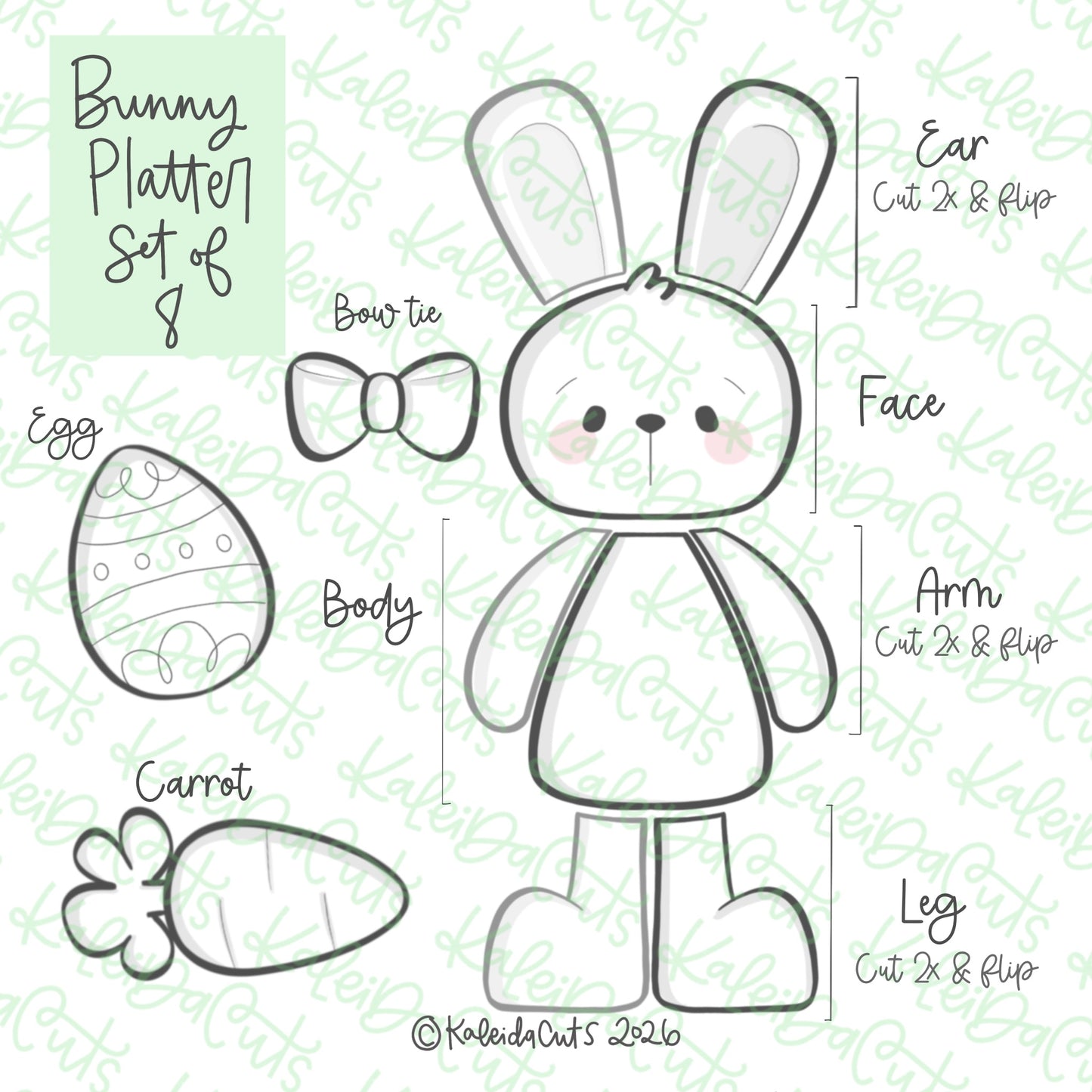 Build a Bunny Platter Cookie Cutters Set of 8