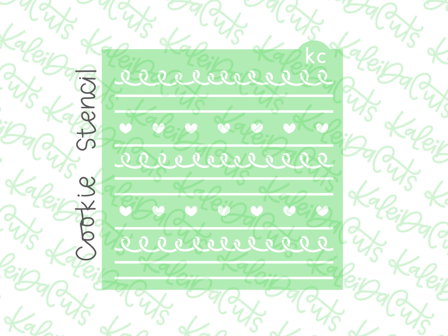 Heart Swirl Egg Pattern Stencil