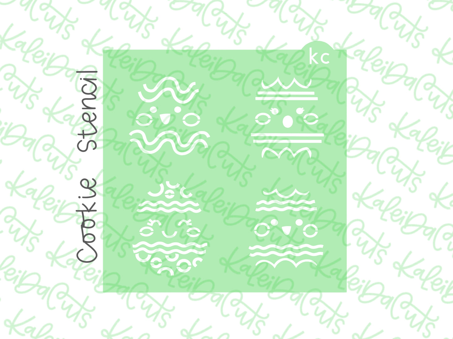 Mini Faces Egg Pattern Stencil