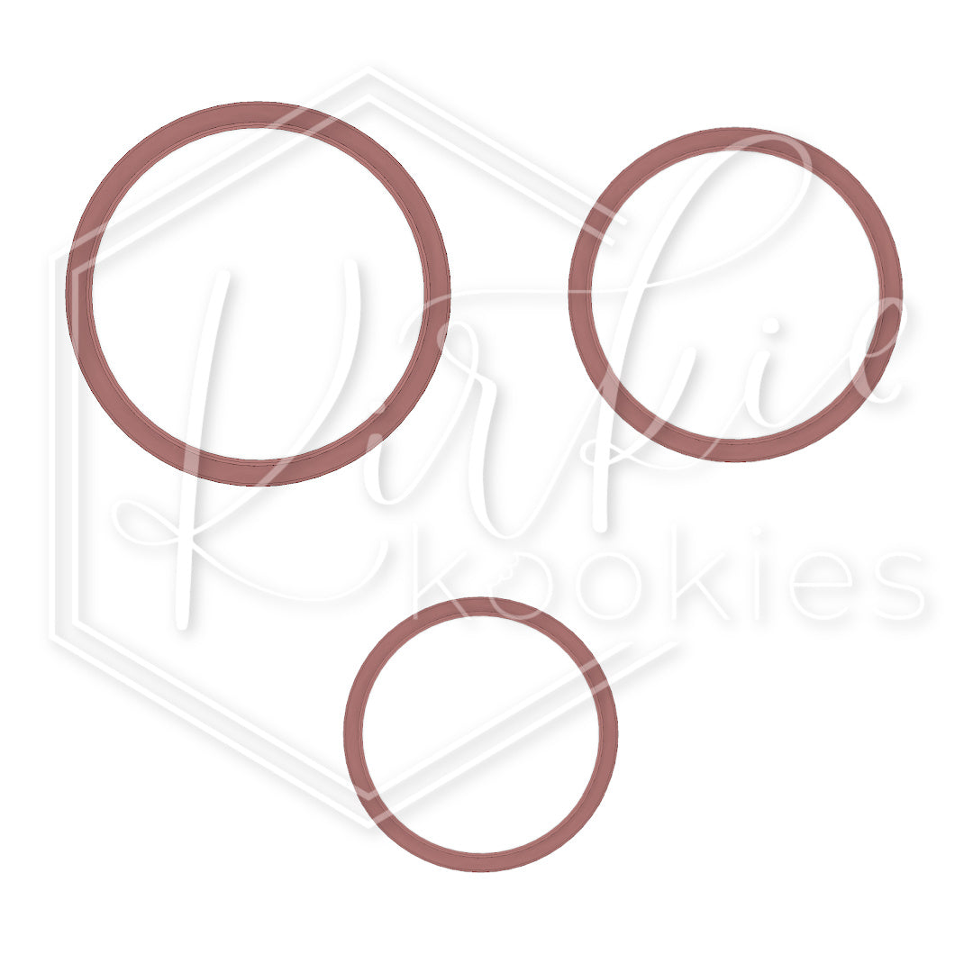 Kirkie "Passport to Paris" Circle Addon Set of 3 Cookie Cutters