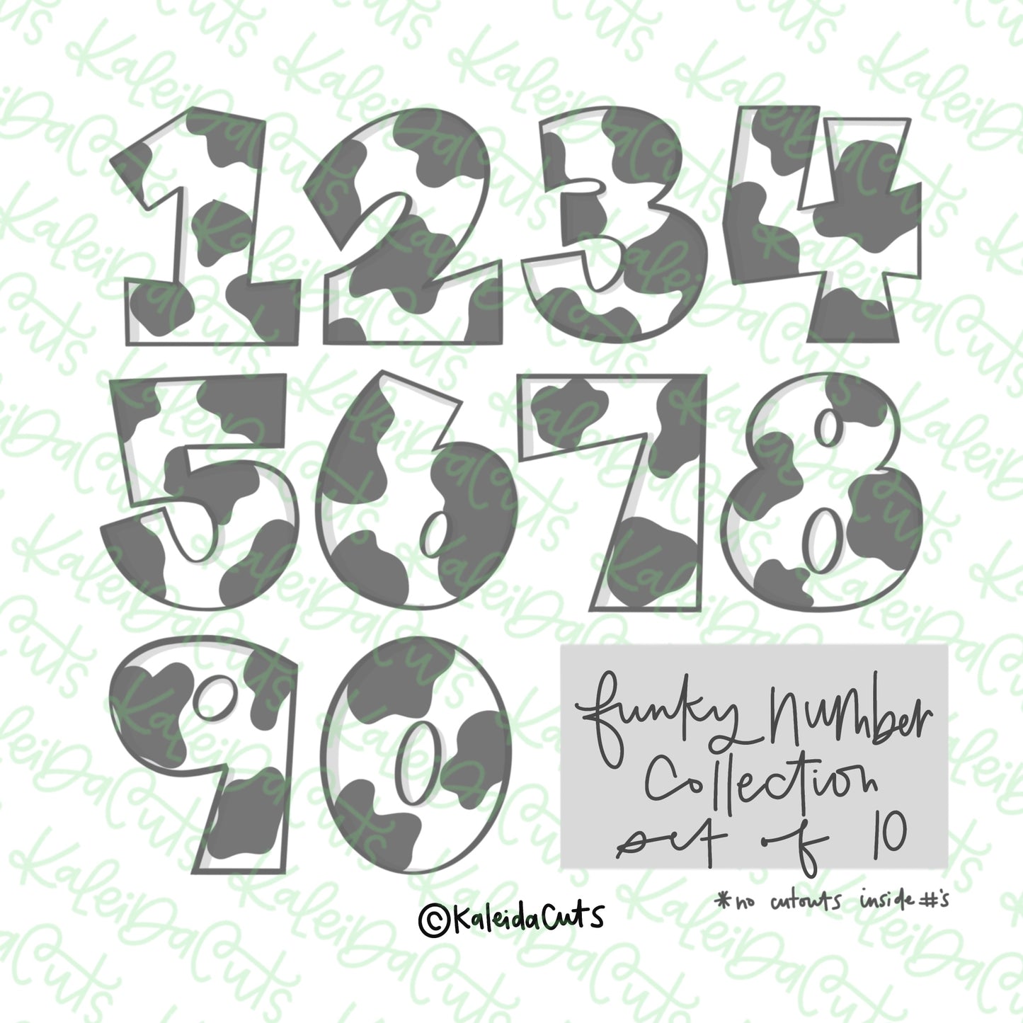 Funky Number Cookie Cutter Set of 10