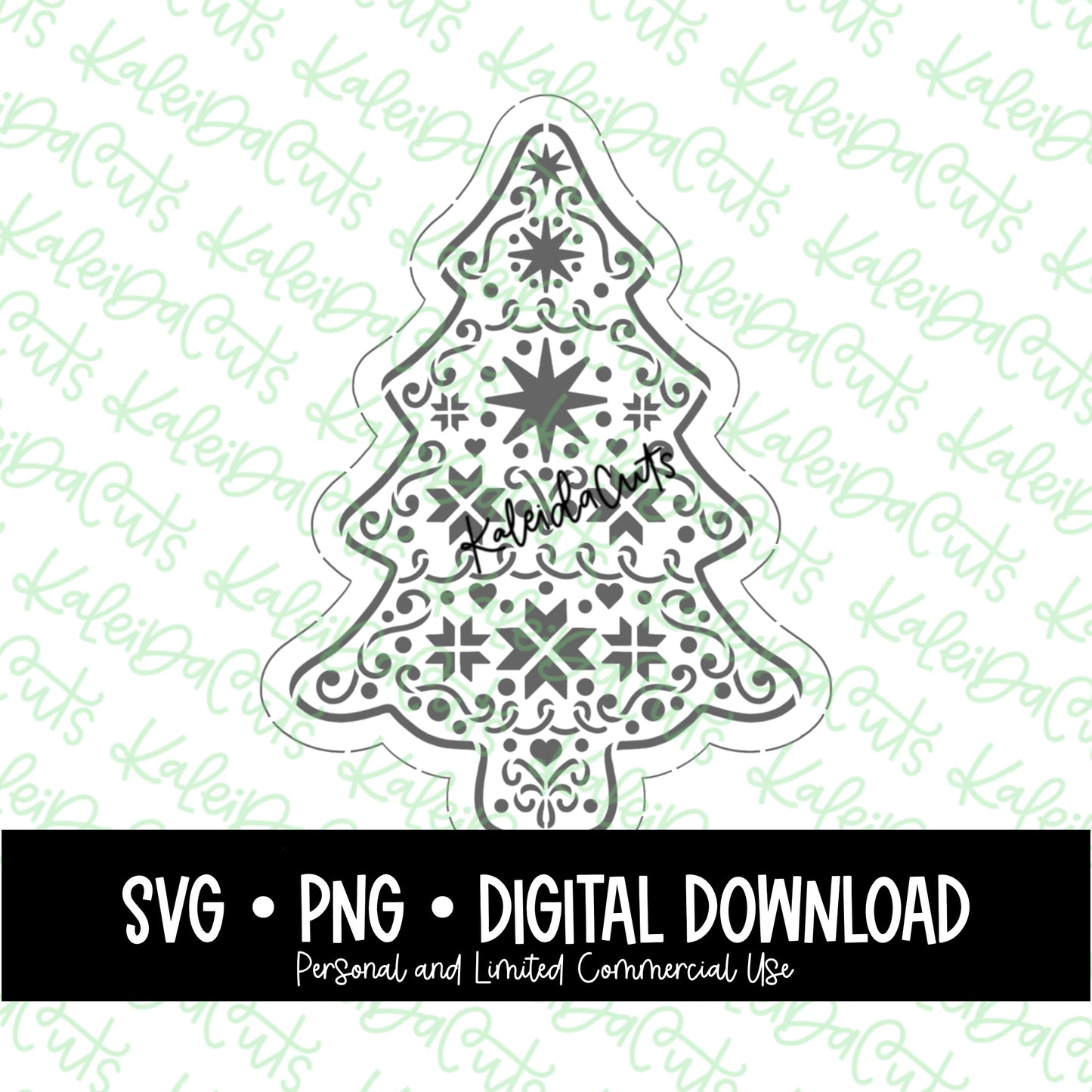 PYO Intricate Gingerbread Tree Digital Download