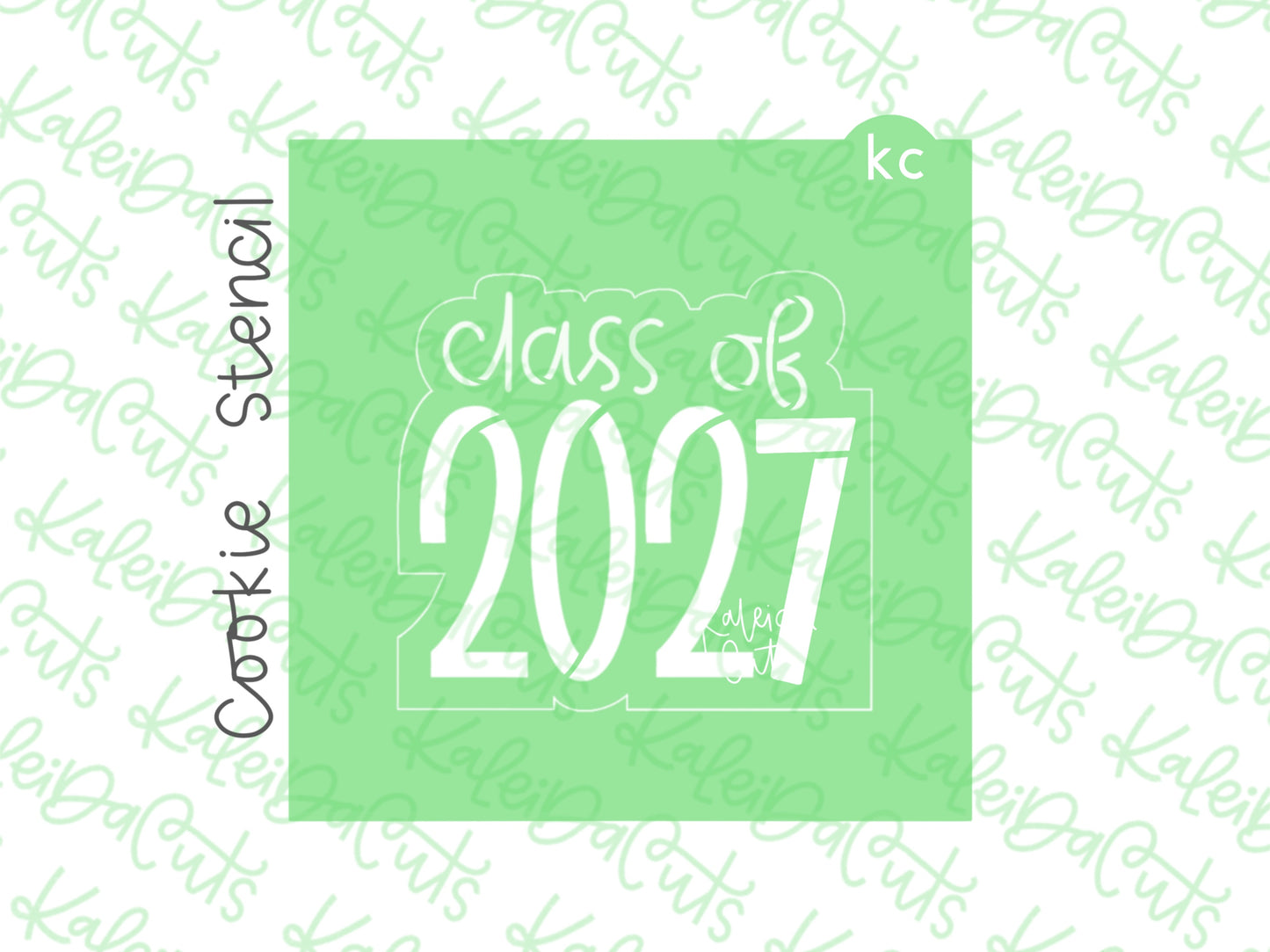 Square Class of Plaque 2027 Stencil