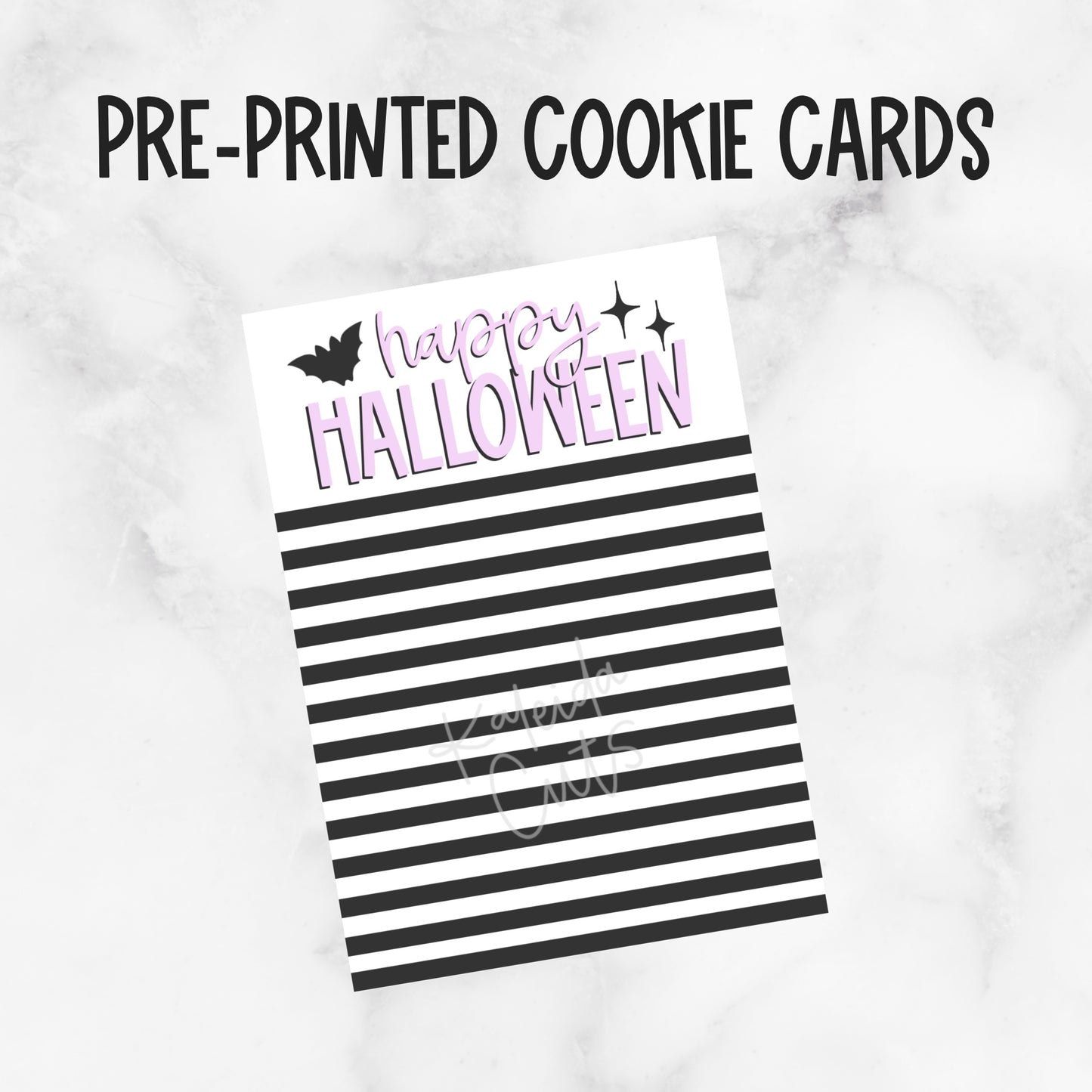 Happy Halloween Cookie Card 3.5" x 5" Pre-Printed Pack of 25
