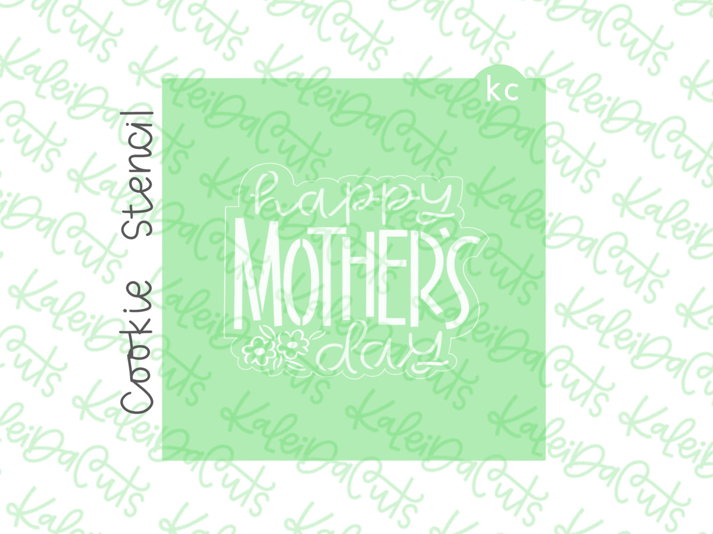 Floral Happy Mother's Day Stencil
