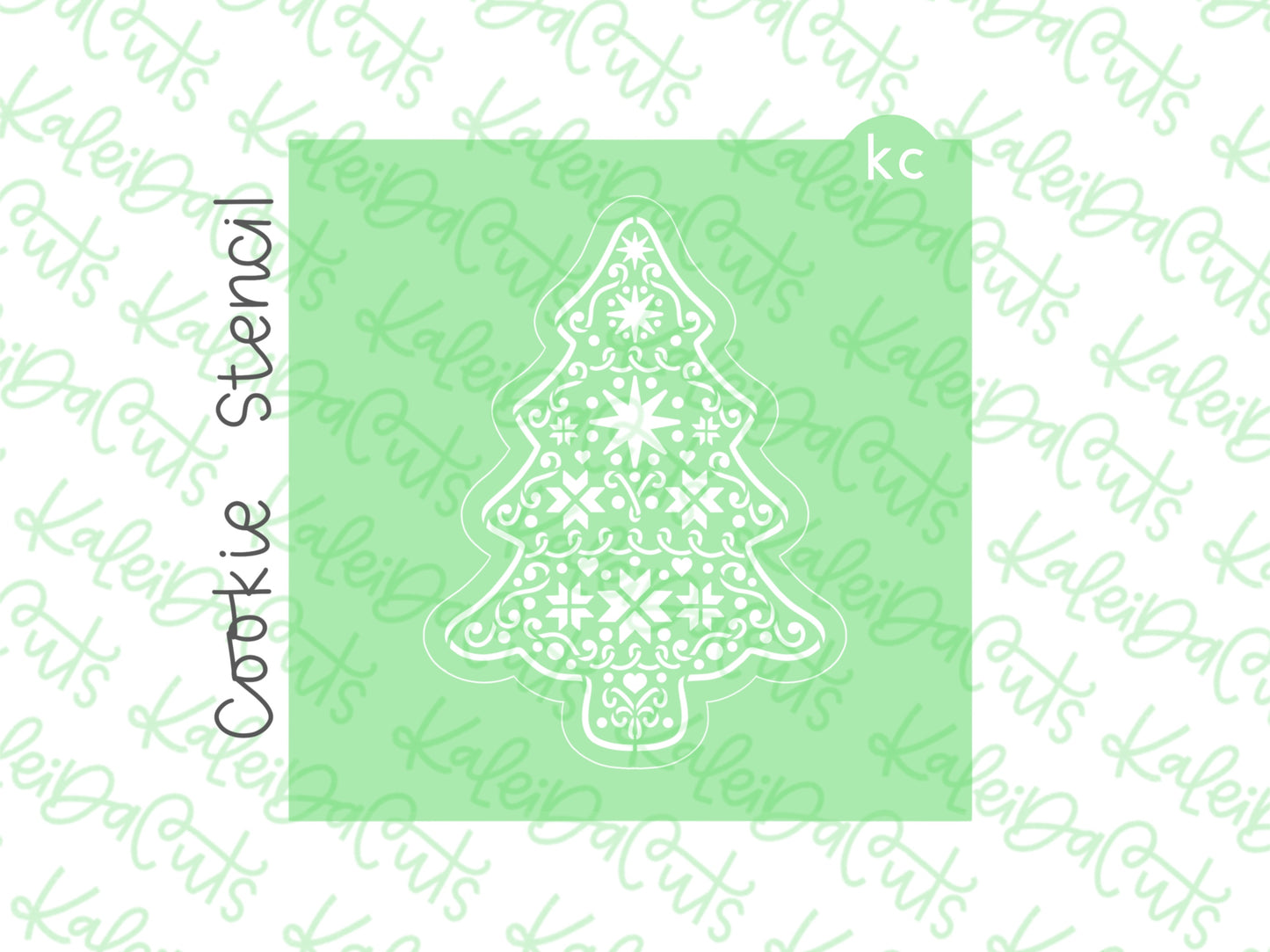 Intricate Gingerbread Tree Stencil