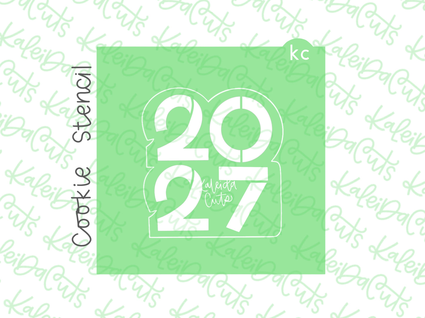 Chunky Year Plaque 2027 Stencil
