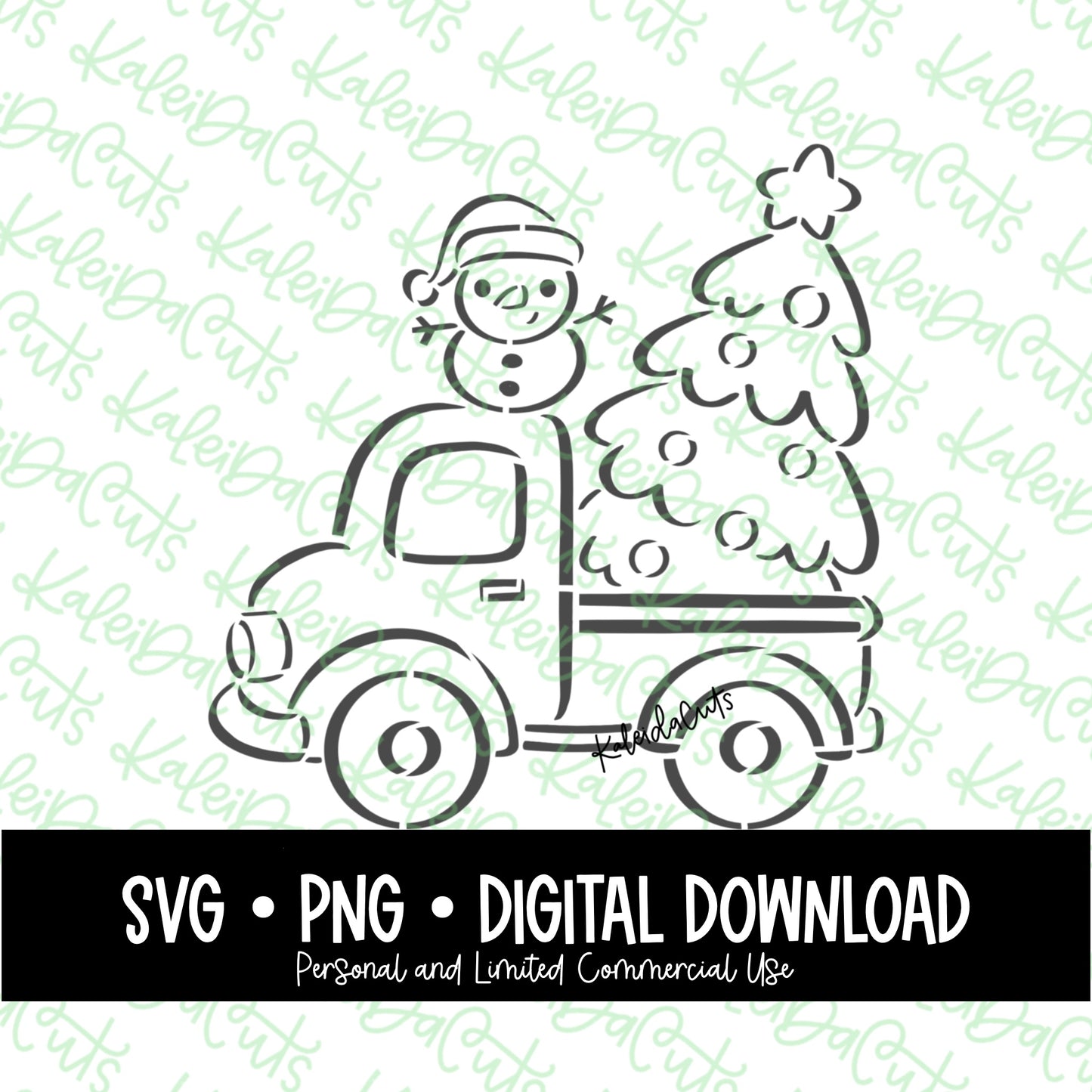 PYO Christmas Truck Snowman Digital Download