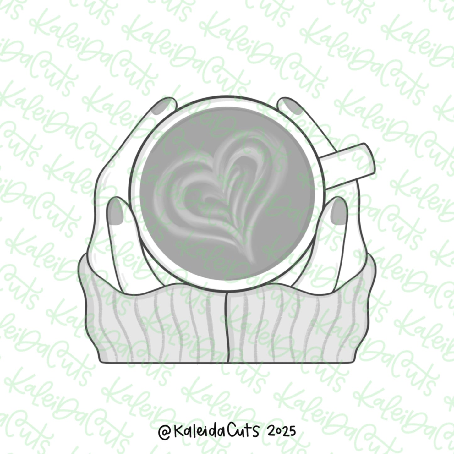 Hands Holding Mug Cookie Cutter