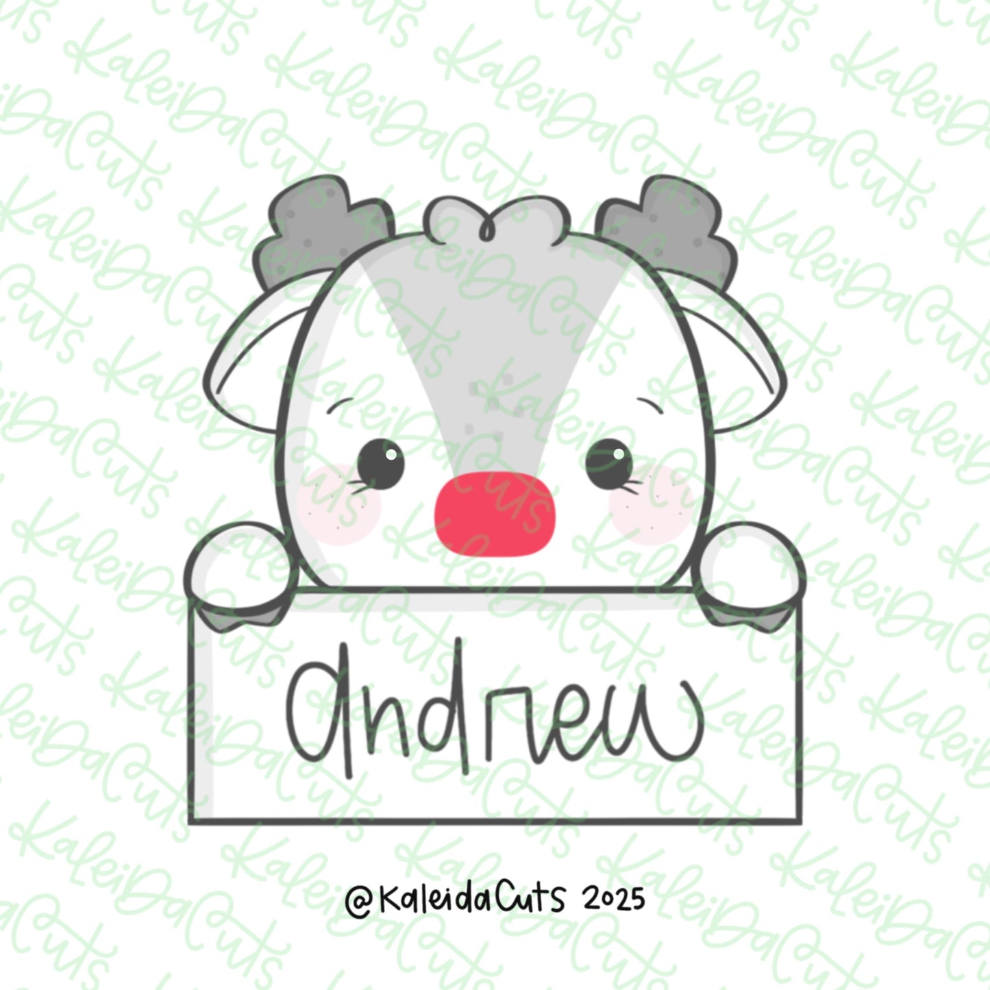 2025 Reindeer Plaque Cookie Cutter