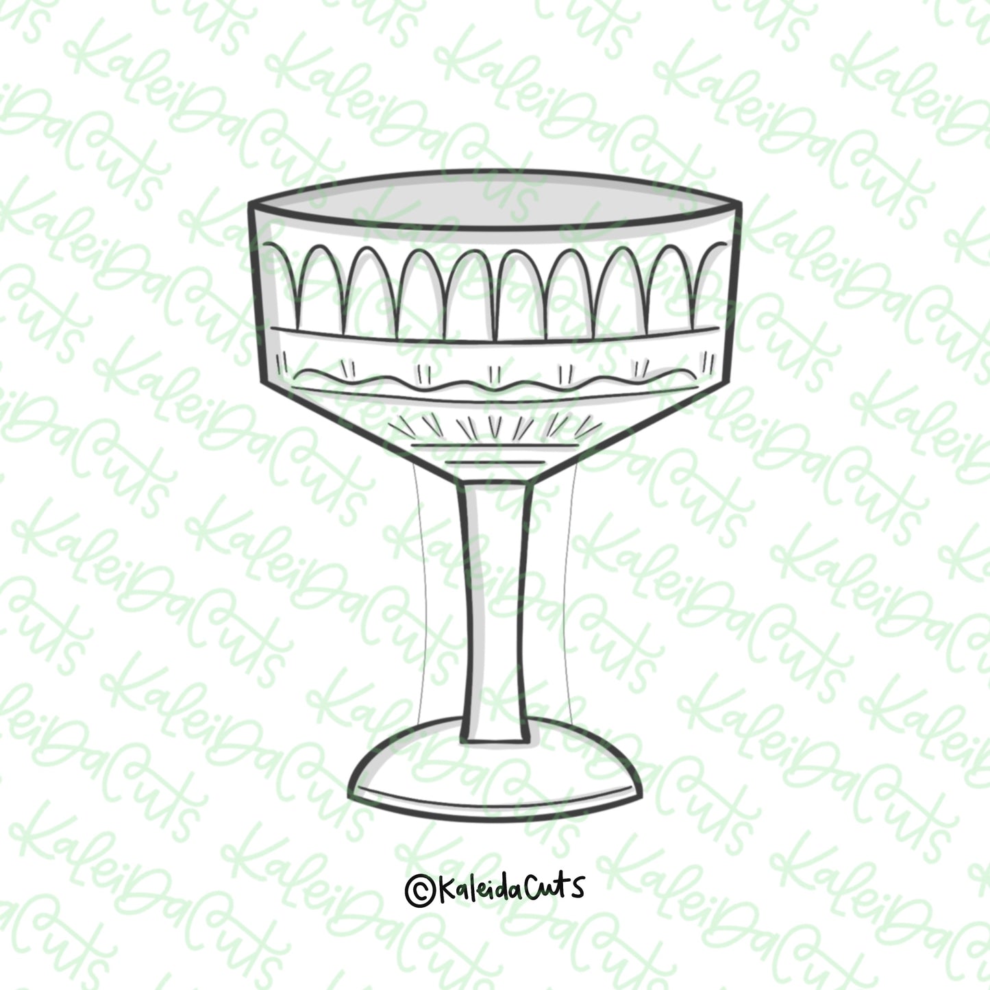 Coupe Cocktail Glass Cookie Cutter