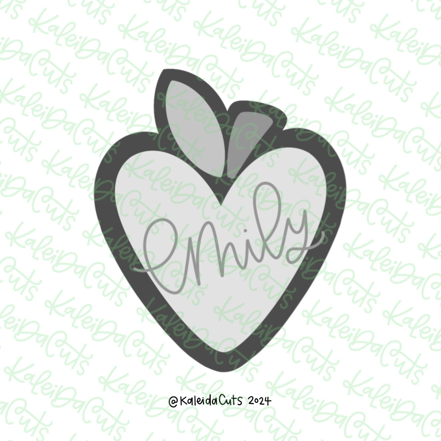 Heart Apple 2024 Cookie Cutter
