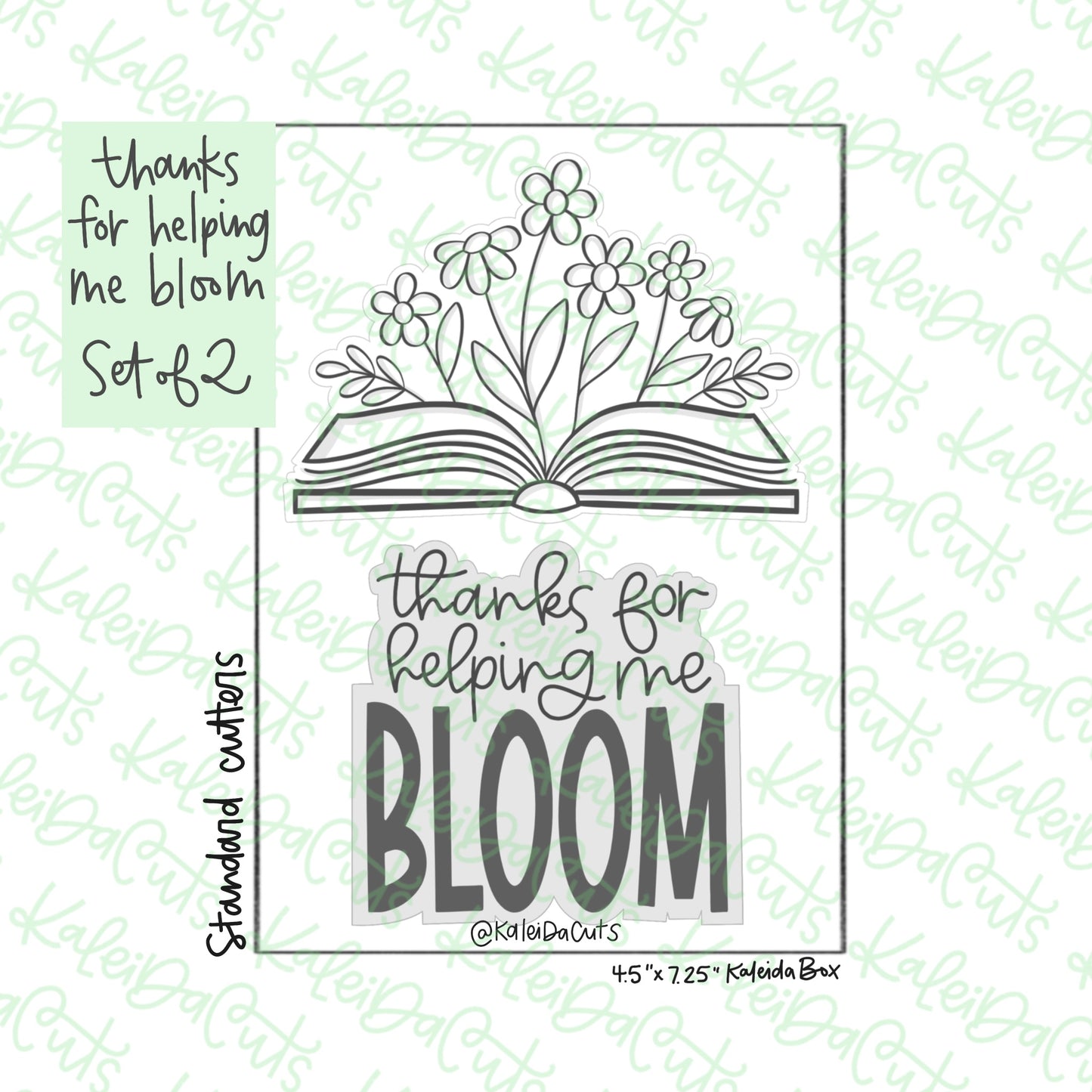 Thanks For Helping Me Bloom Cookie Cutters Set of 2