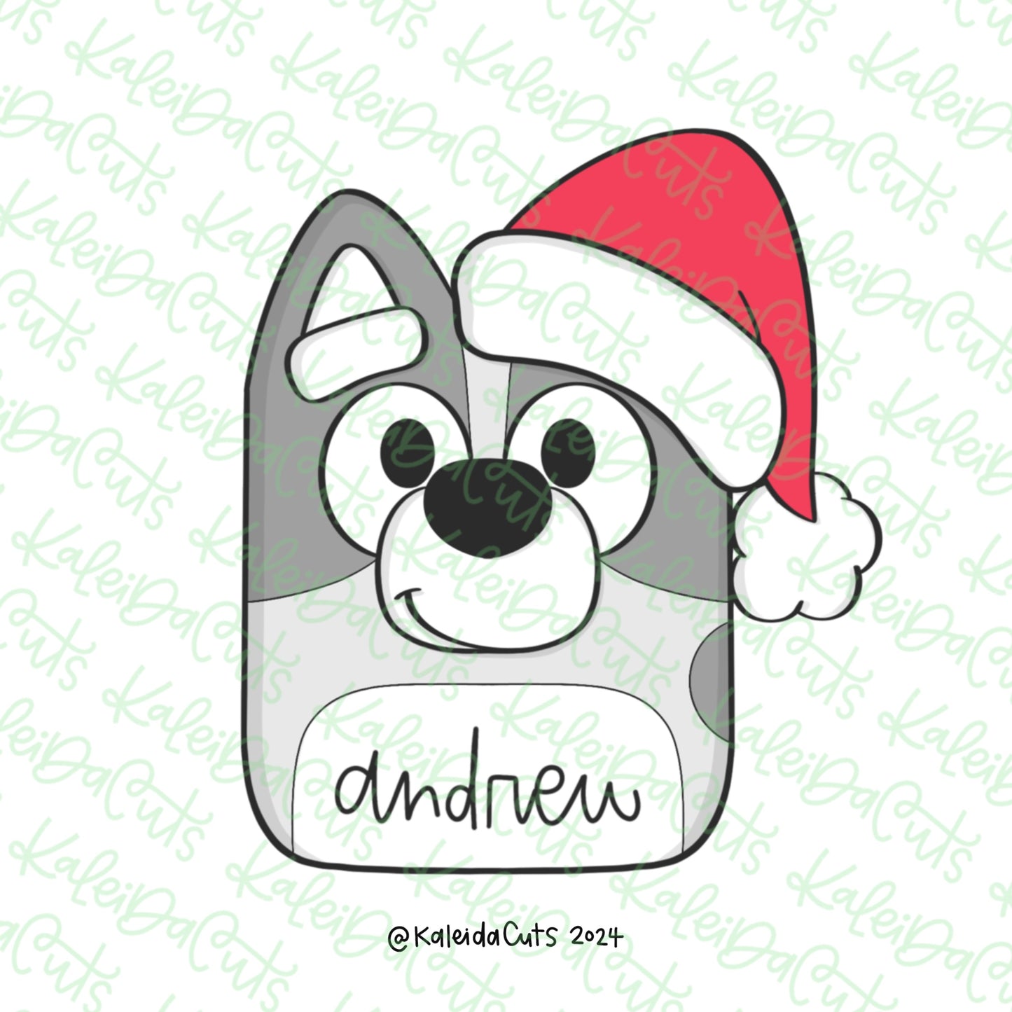 Santa Blue Pup Cookie Cutter