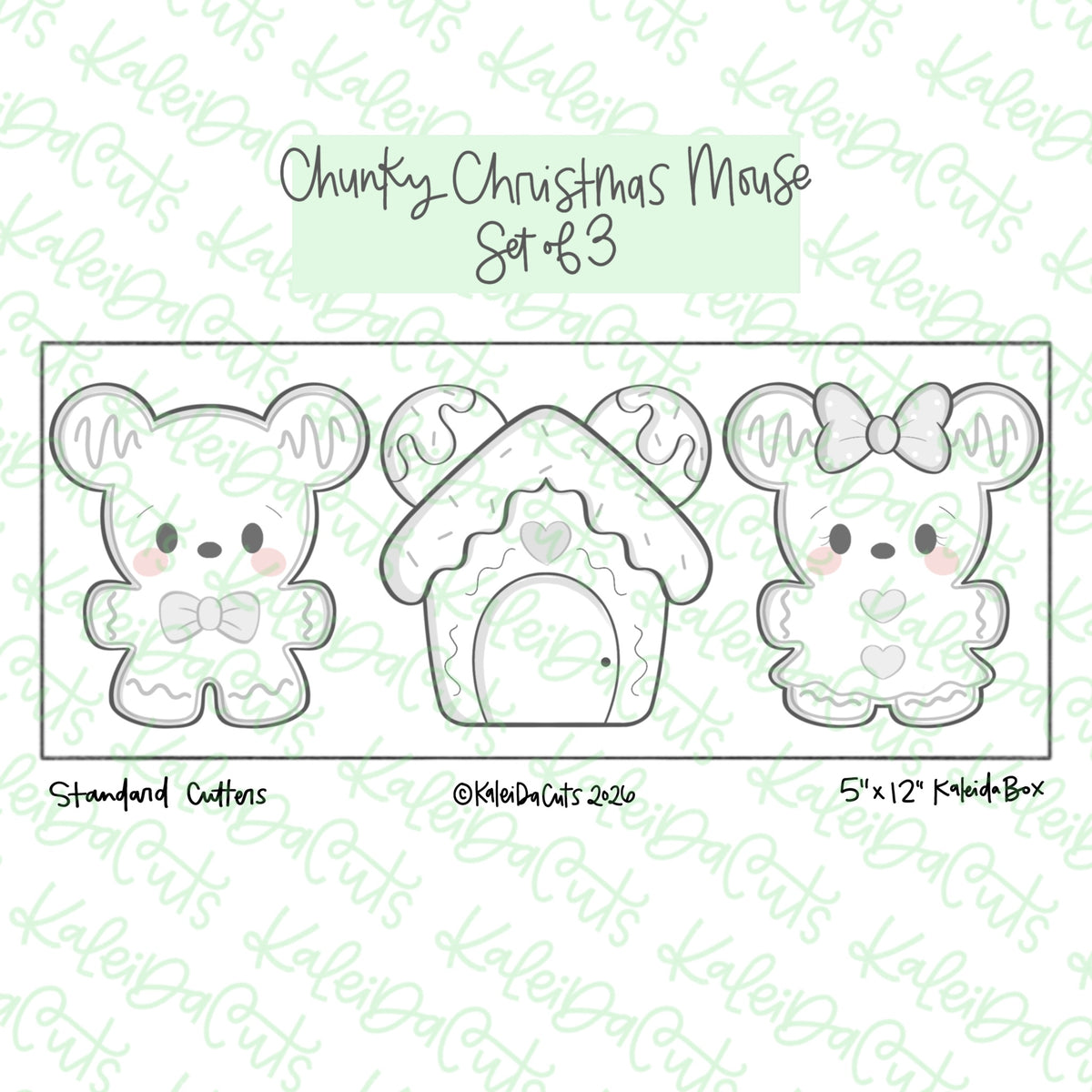Chunky Christmas Mouse Cookie Cutter Set of 3