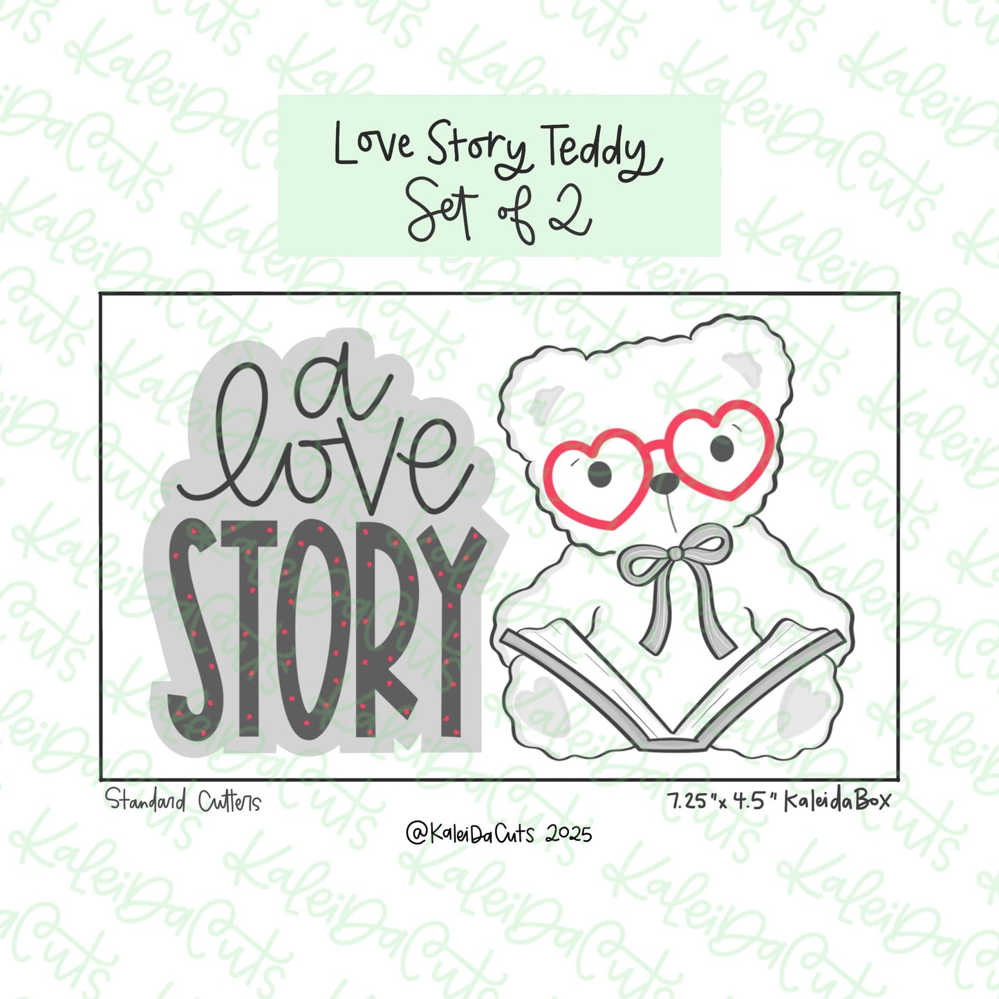 Love Story Teddy Cookie Cutter Set of 2