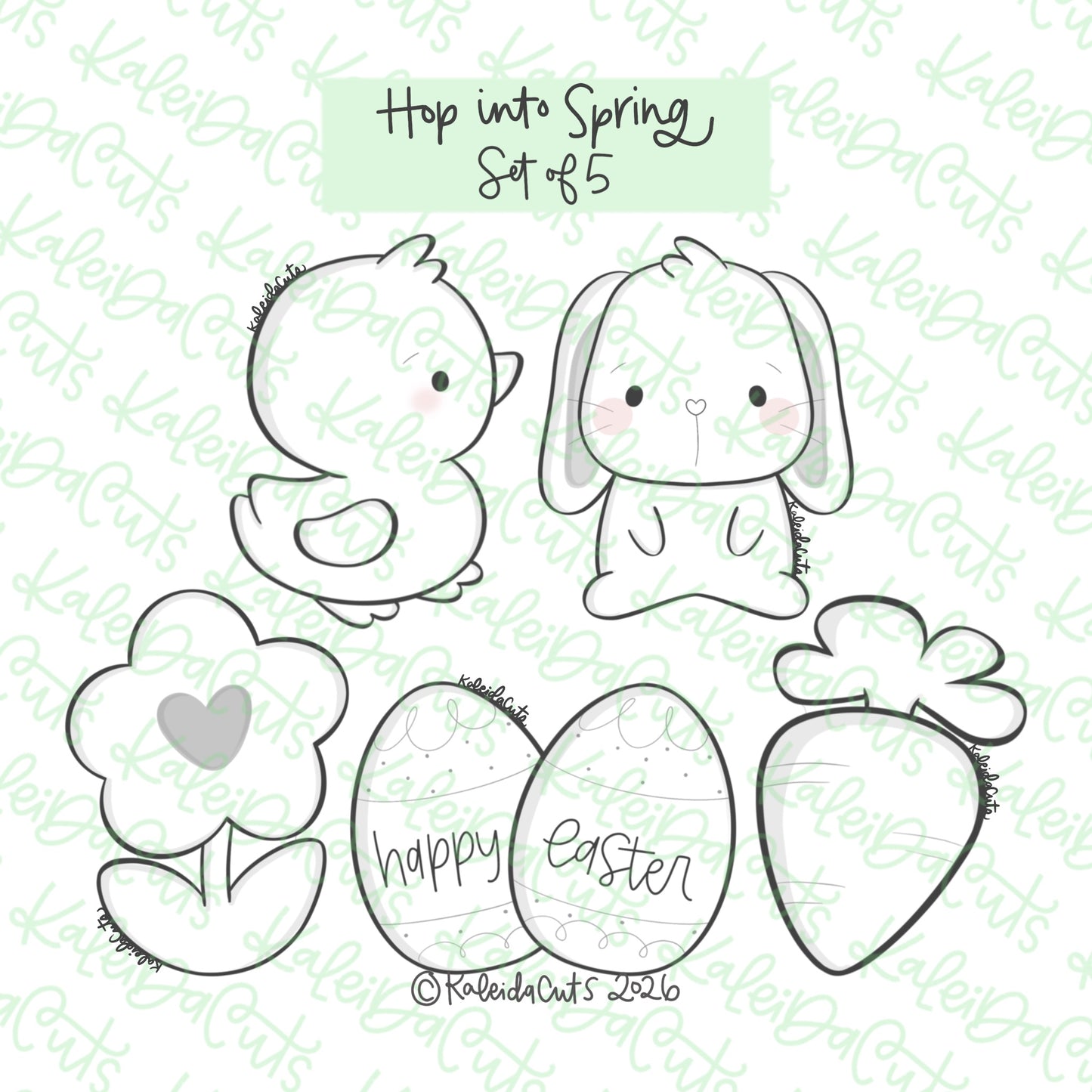 Hop Into Spring Cookie Cutters Set of 5
