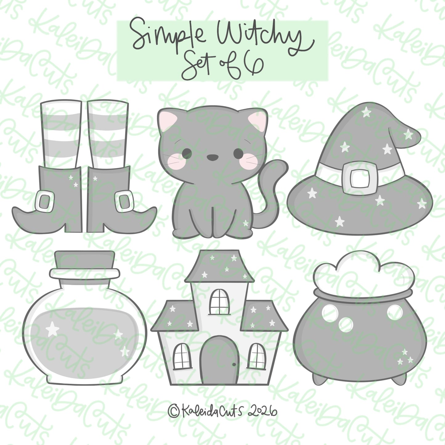Simple Witchy Cookie Cutter Set of 6