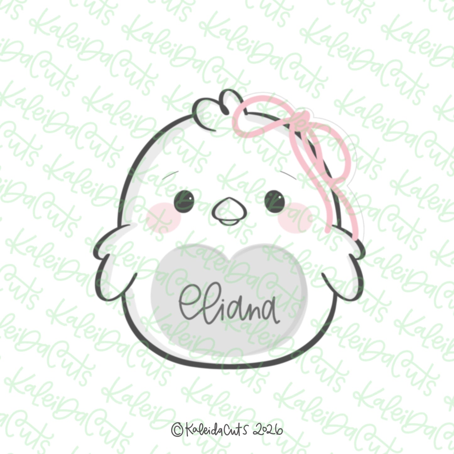 2026 Chubby Chick Bow Cookie Cutter
