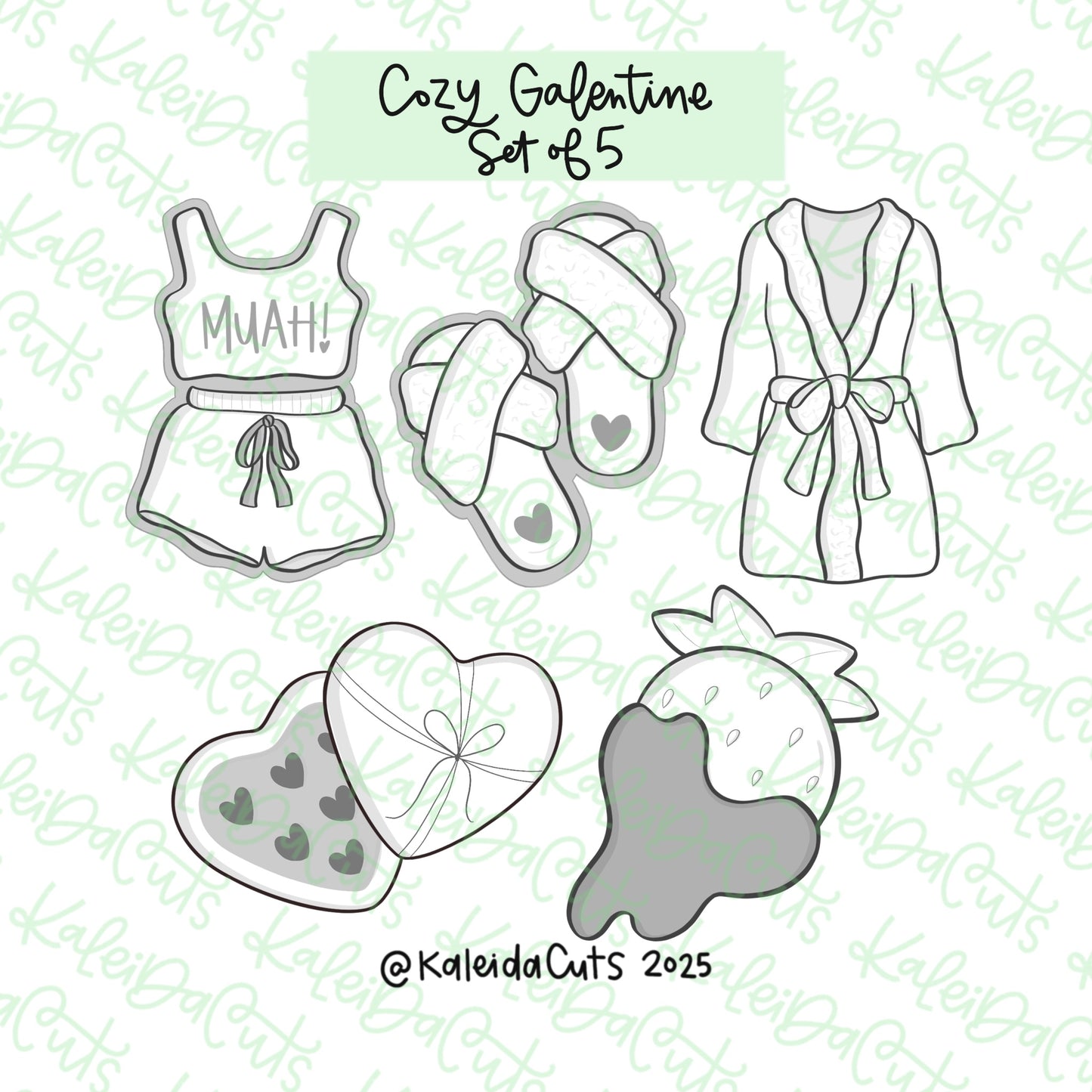 Cozy Galentine Cookie Cutter Set of 5