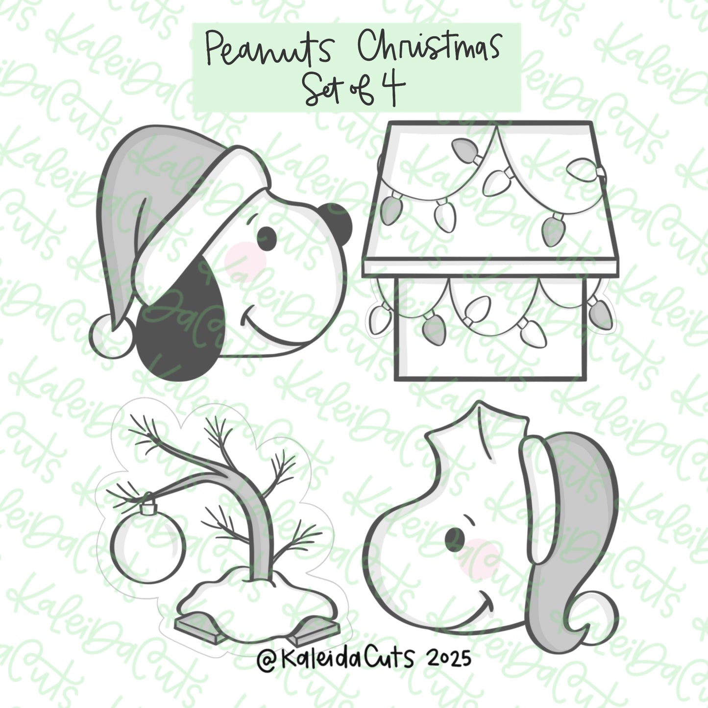 Peanut Christmas Cookie Cutter Set of 4