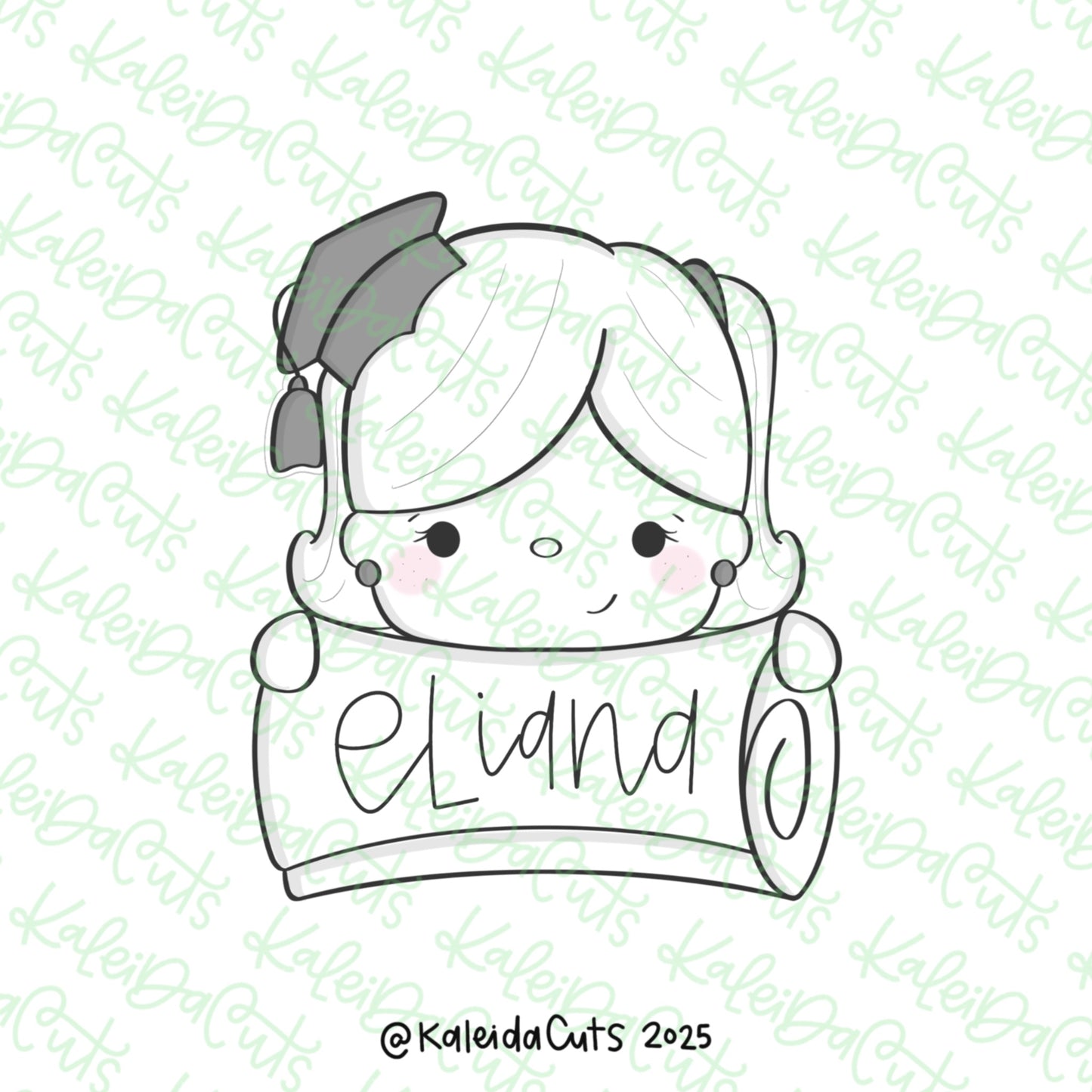 Grad Girl Diploma Plaque Cookie Cutter