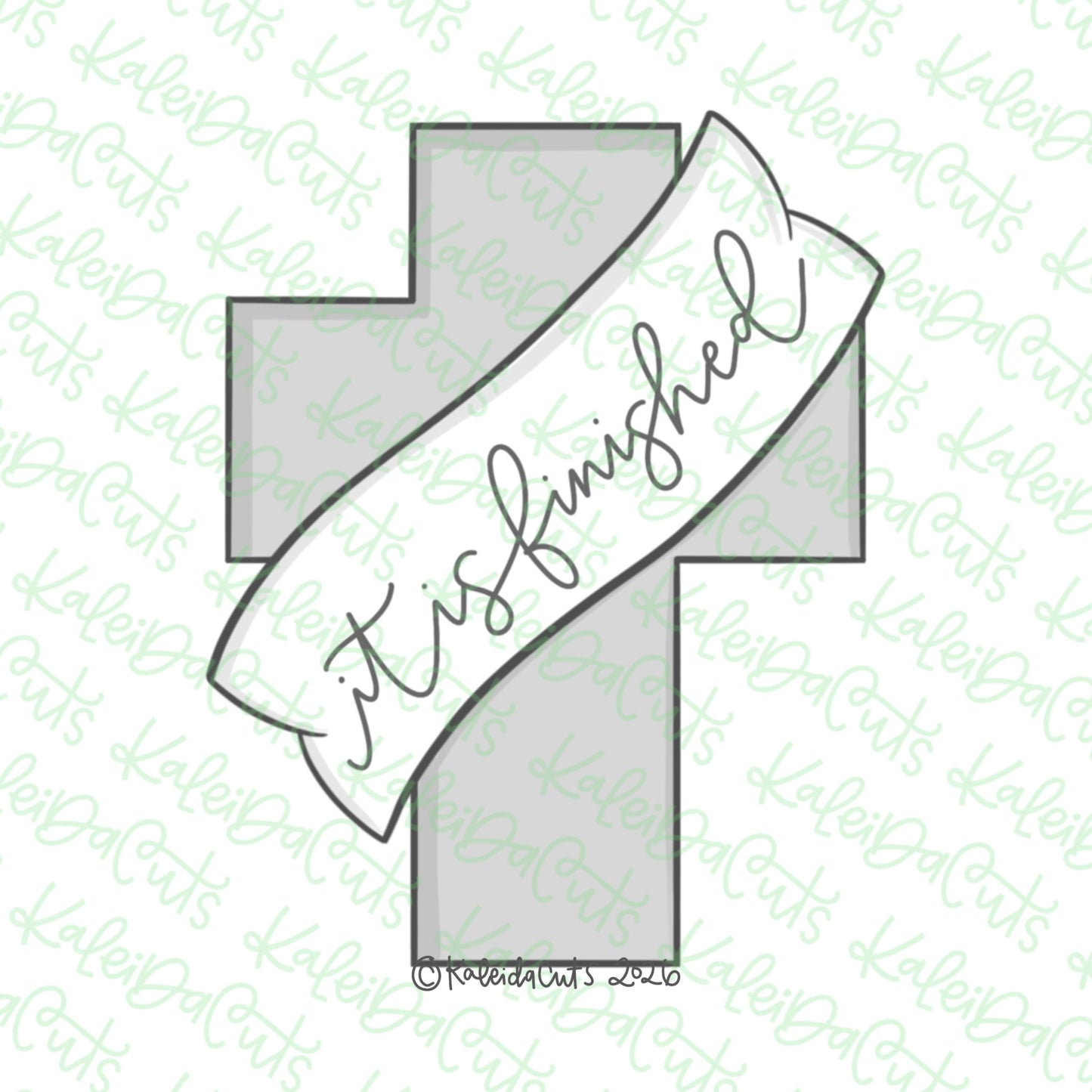2026 Cross Banner Cookie Cutter