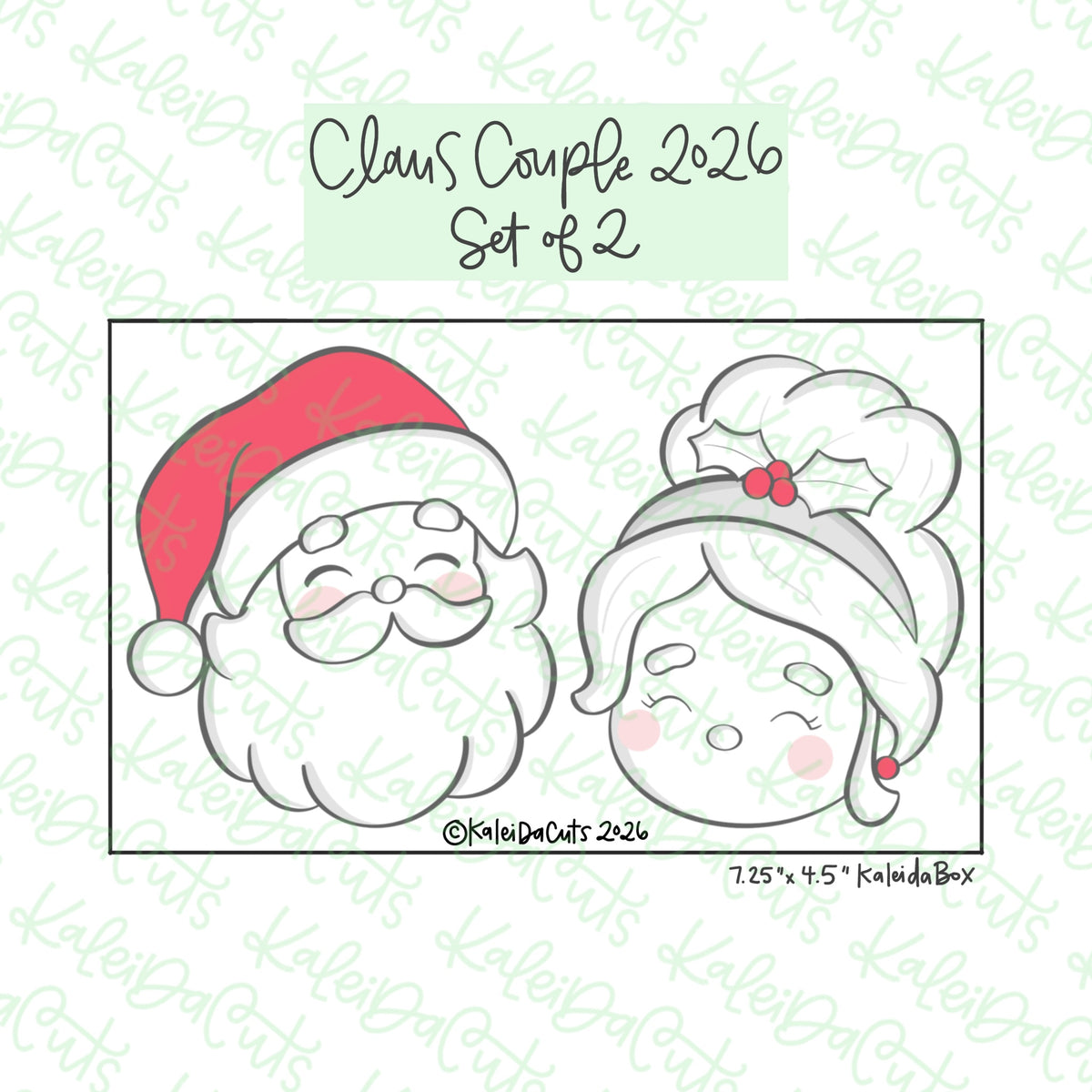 Claus Couple 2026 Cookie Cutter Set of 2
