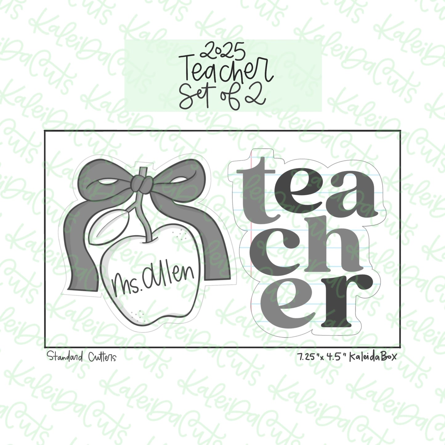 2025 Teacher Cookie Cutter Set of 2