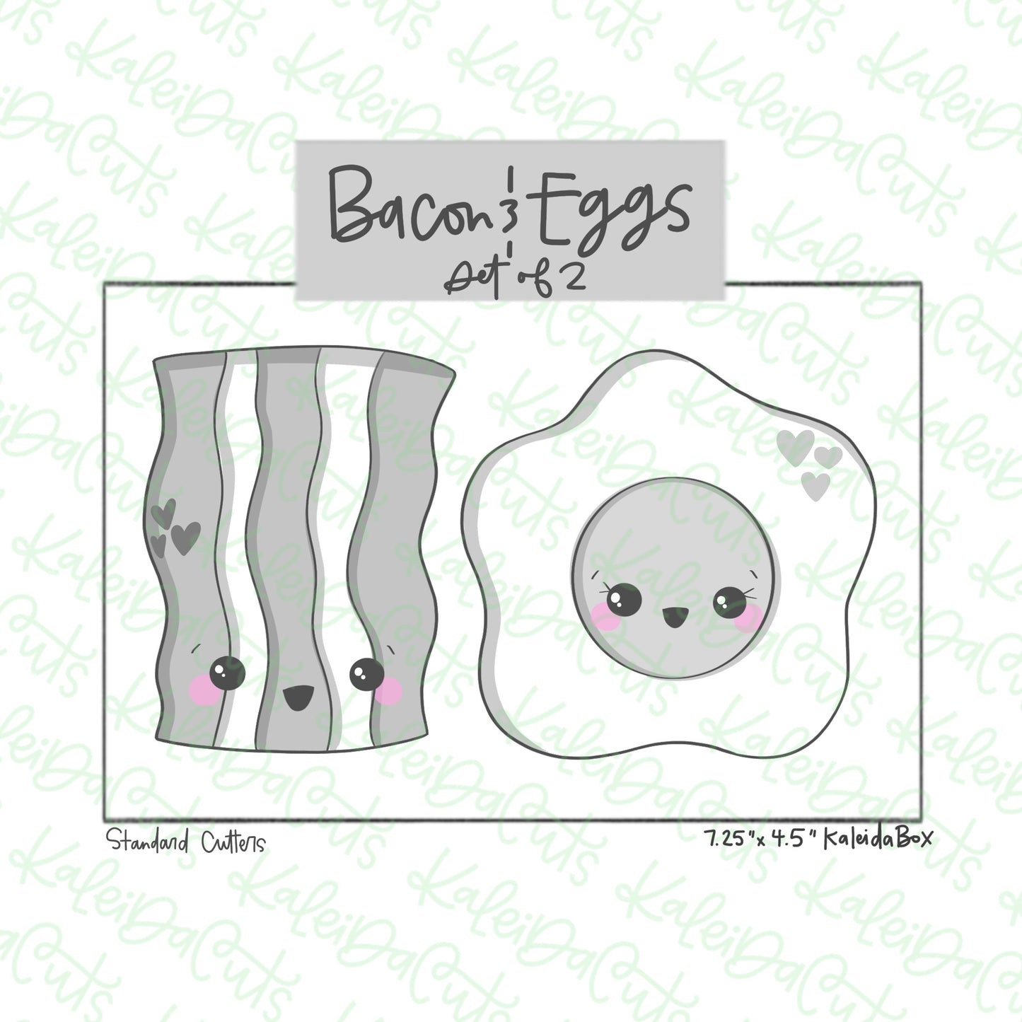 Valentine Bacon and Eggs Cookie Cutter Set of 2