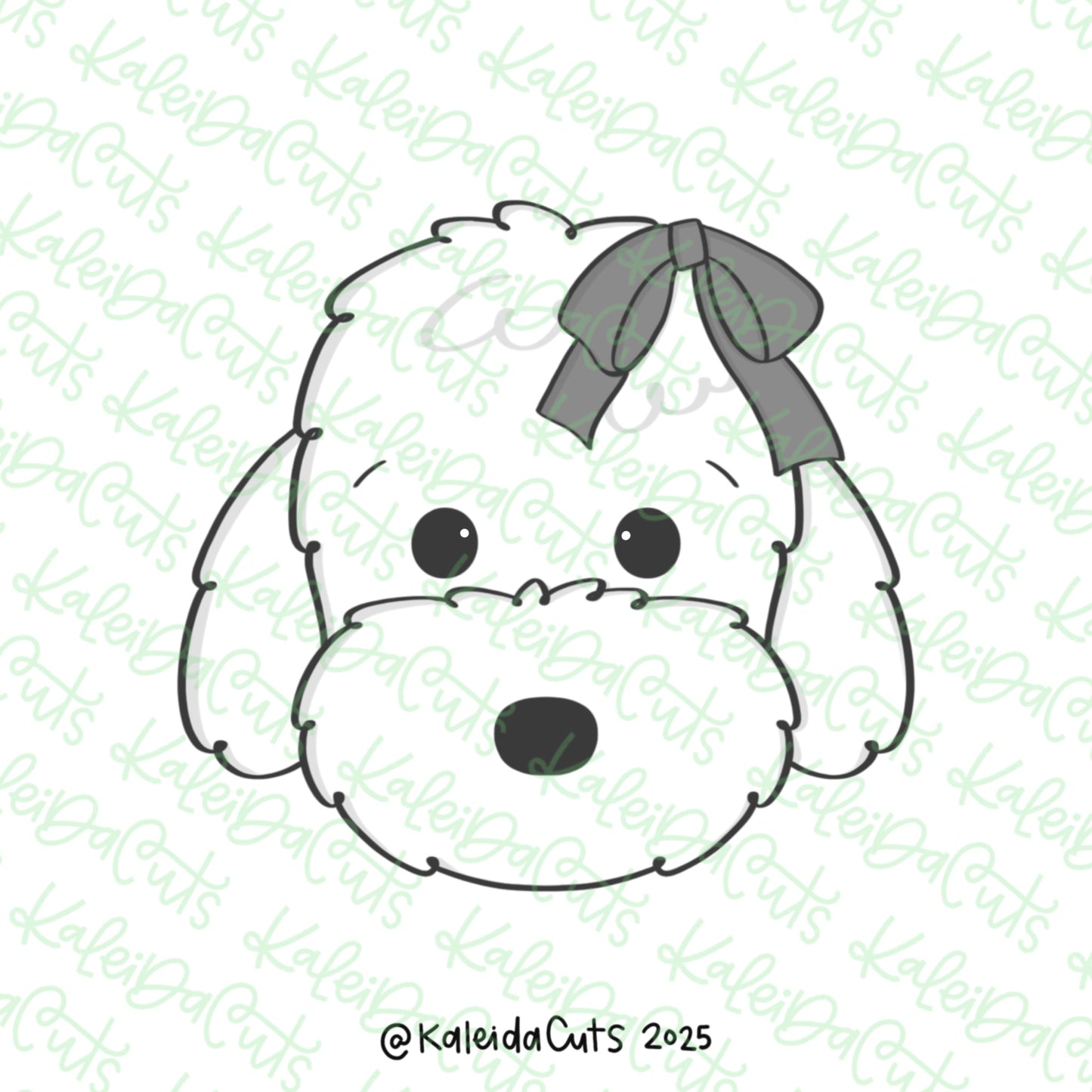 Labradoodle Bow Face Cookie Cutter
