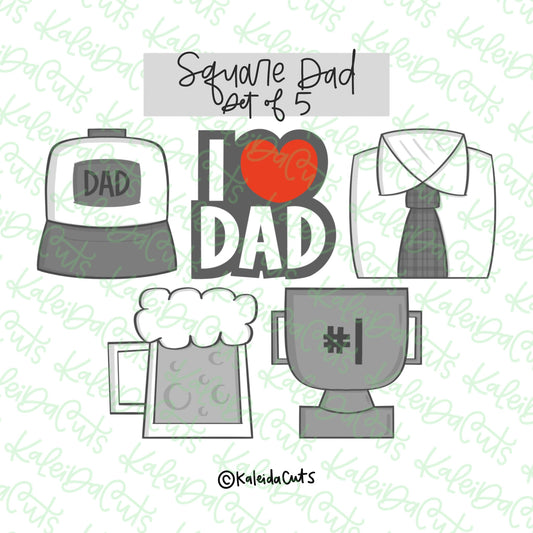 Square Dad Cookie Cutter Set of 2