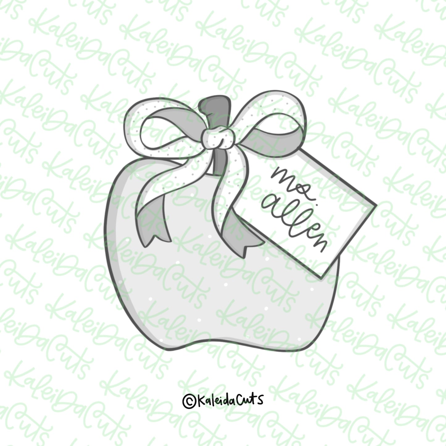 Ribbon Tied Apple Tag Cookie Cutter