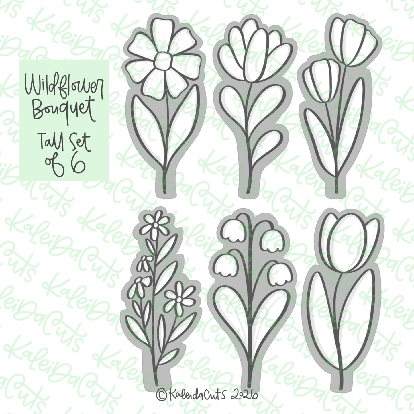 Wildflower Bouquet Cookie Cutters Set of 6