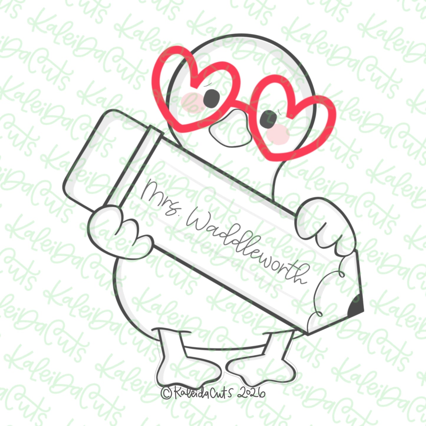 School Goose Heart Glasses Cookie Cutter
