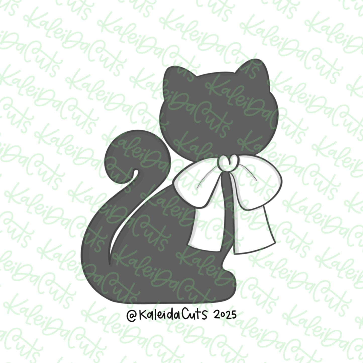 Spooky Cat Coquette Cookie Cutter
