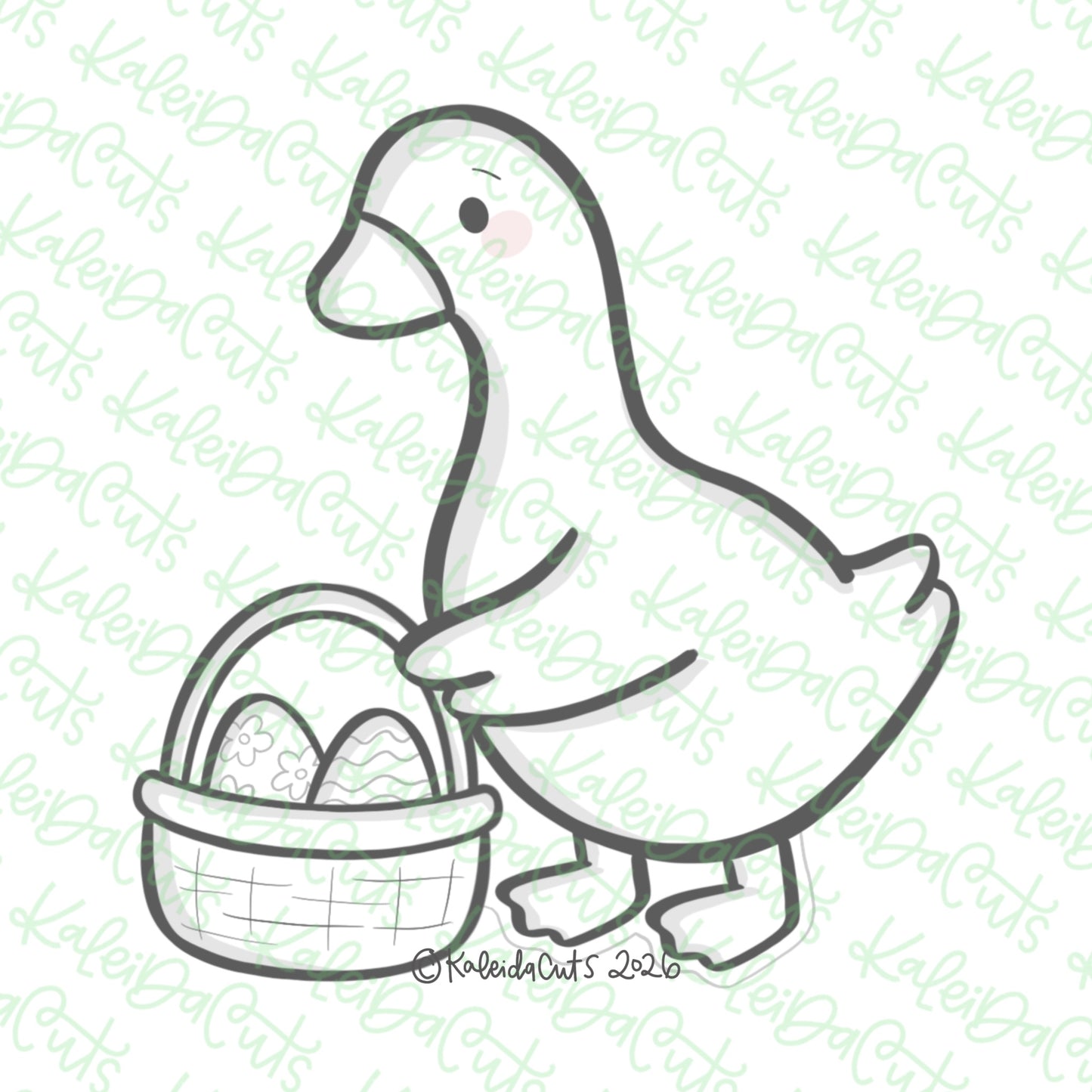 Silly Easter Goose Basket Cookie Cutter