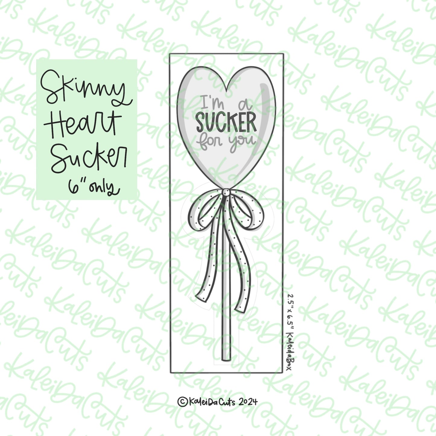 Skinny Heart Sucker Cookie Cutter