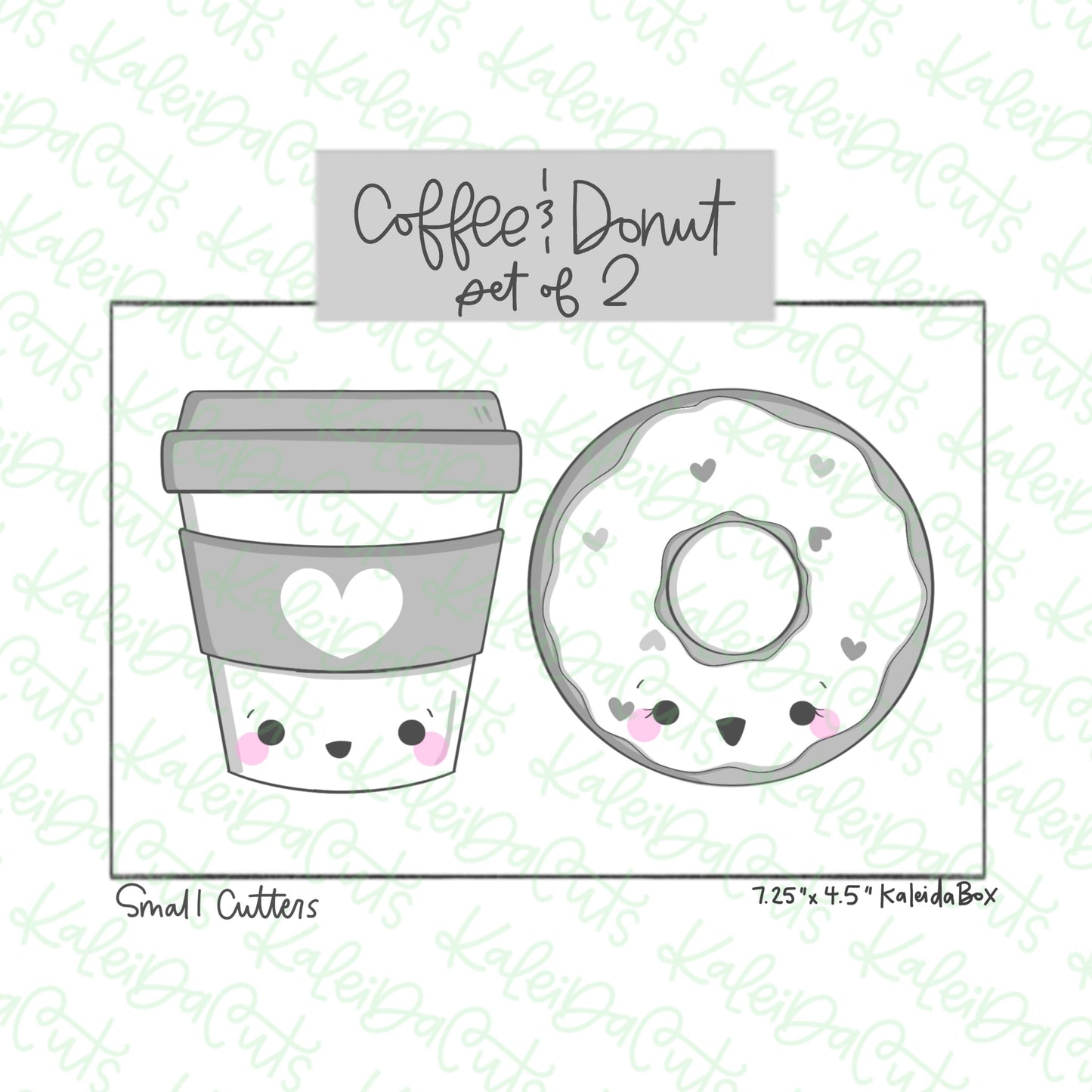 Valentine Coffee and Donut Cookie Cutter Set of 2