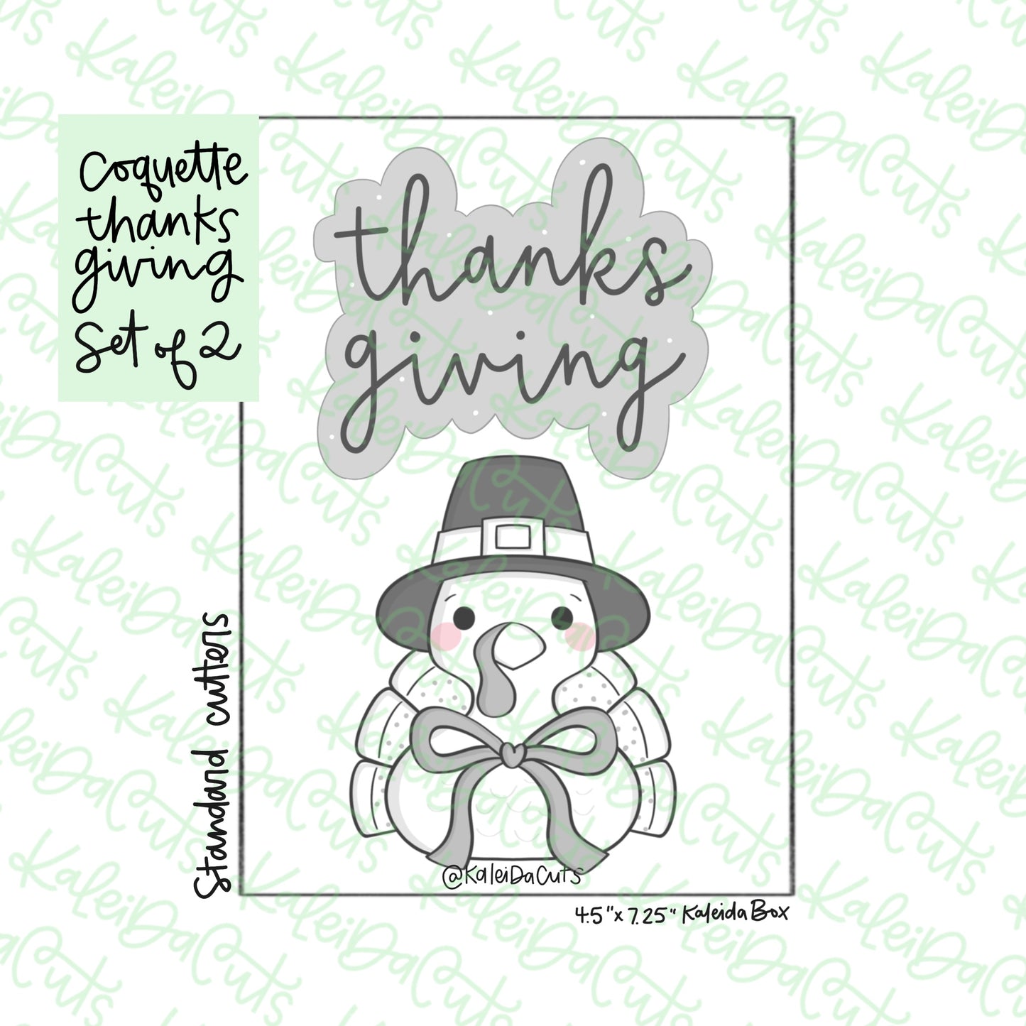 Coquette Thanks Giving Cookie Cutter Set of 2
