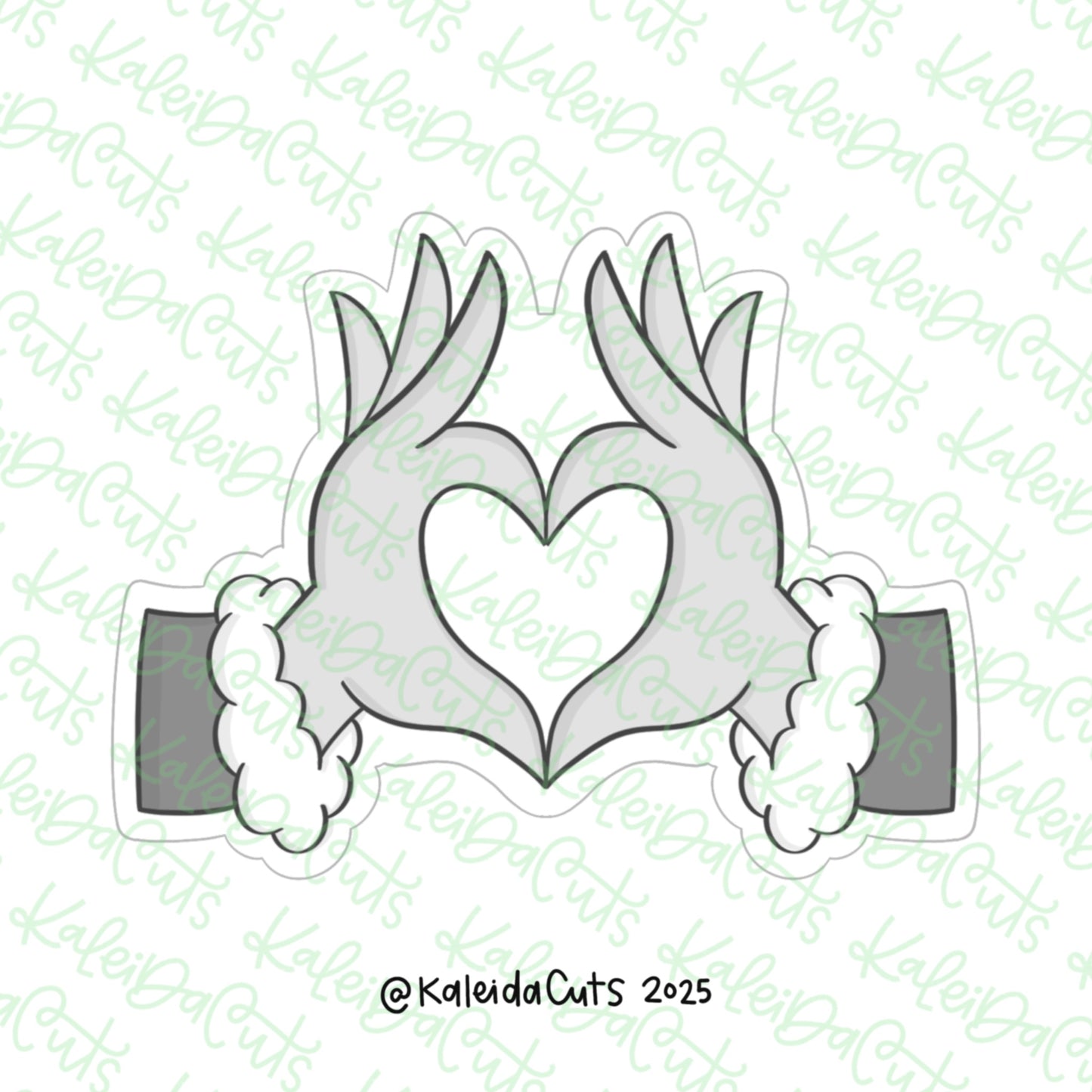 Green Heart Hands Cookie Cutter