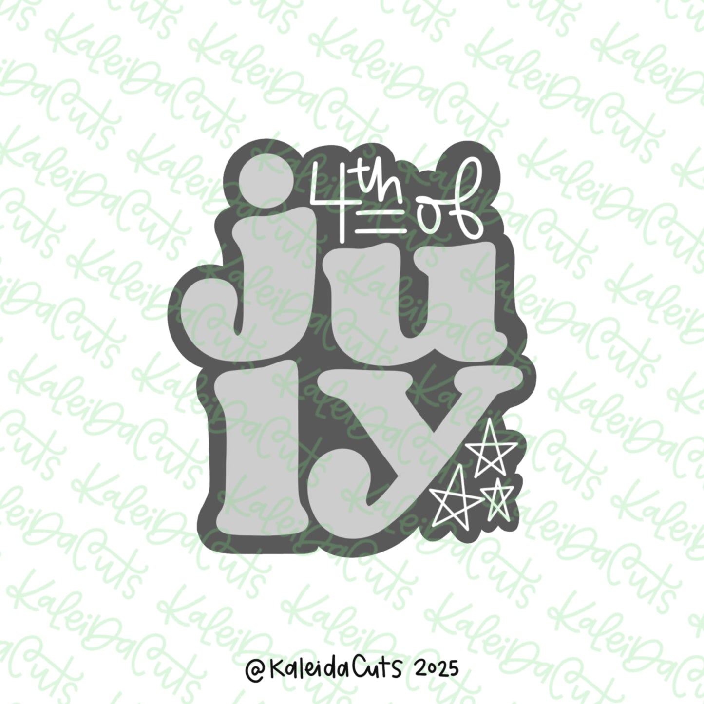 4th of July Font Cookie Cutter