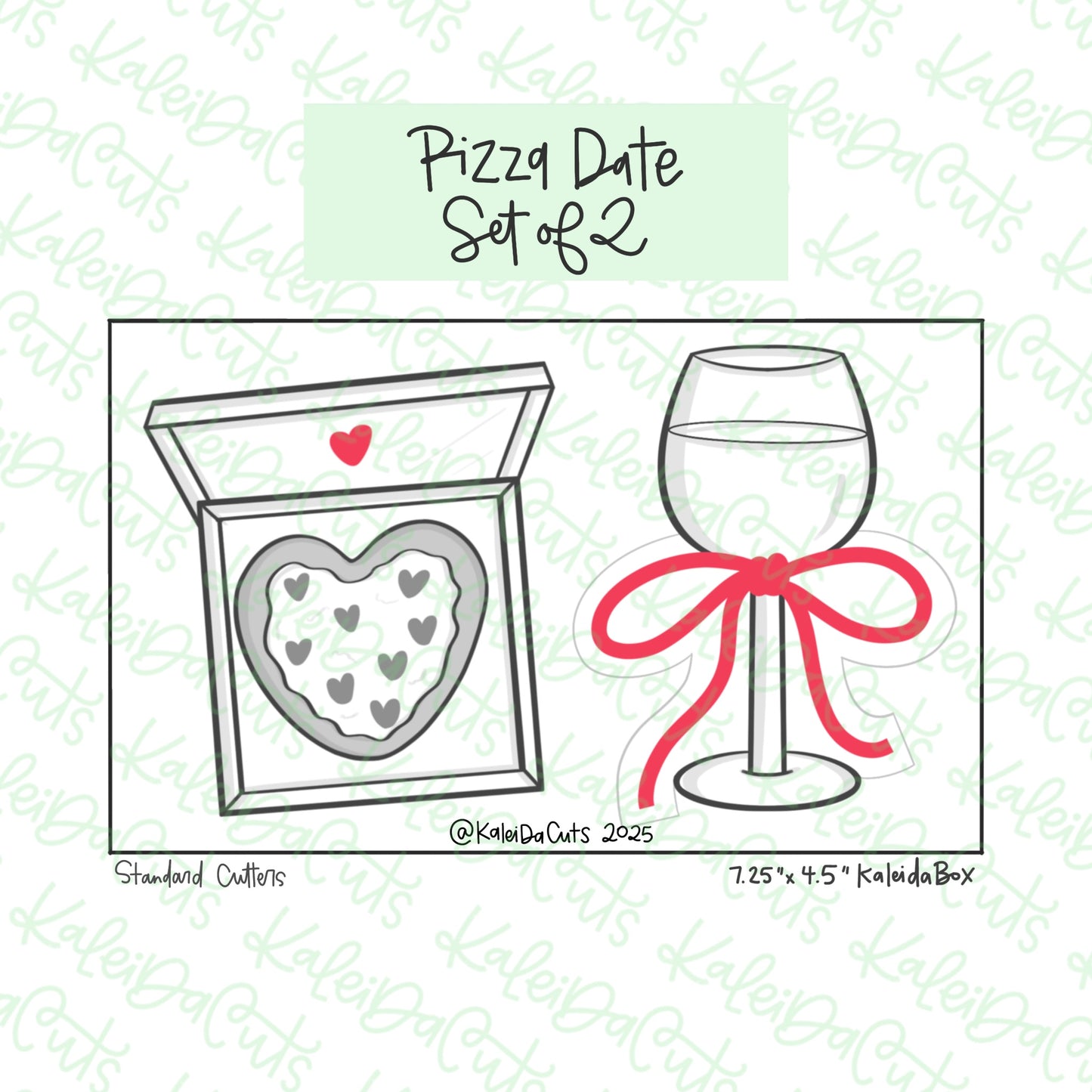 Pizza Date Cookie Cutters Set of 2