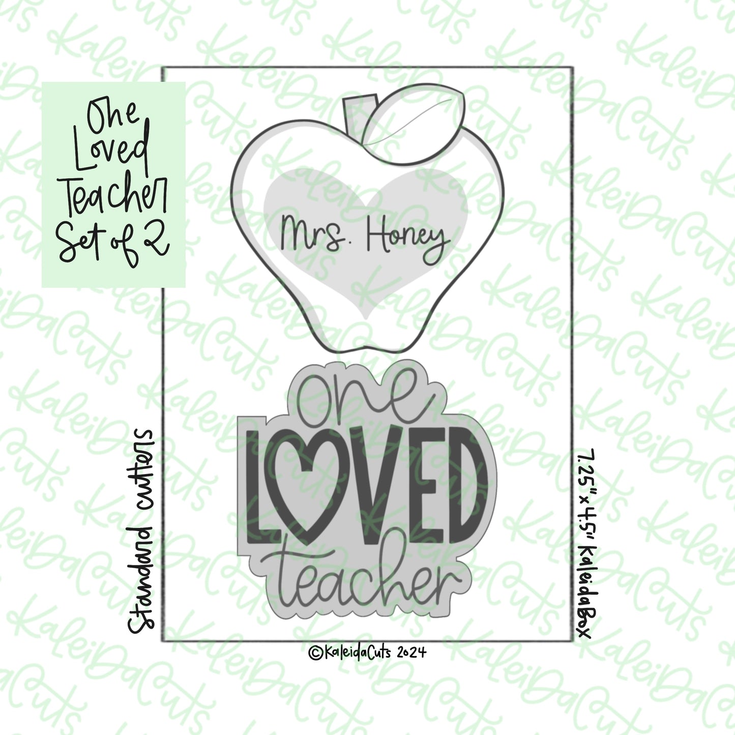 One Loved Teacher Cookie Cutter Set of 2