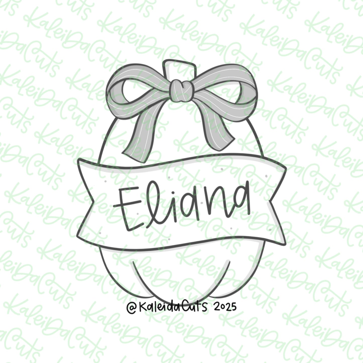 Pumpkin Bow Banner 2025 Cookie Cutter