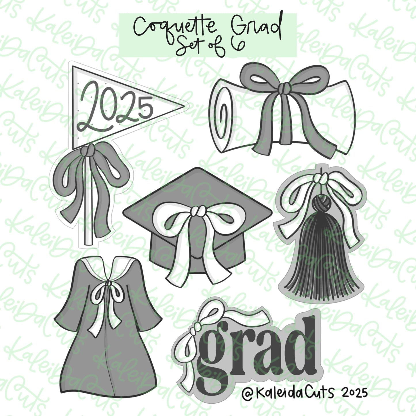 Coquette Grad Cookie Cutter Set of 6