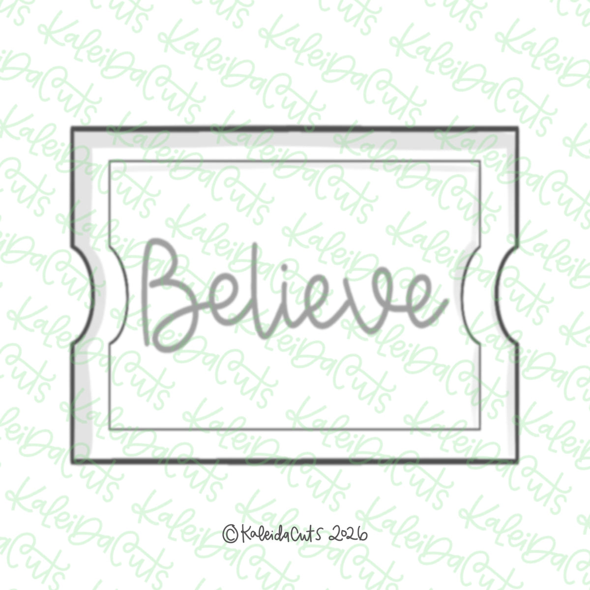Simple Ticket Cookie Cutter