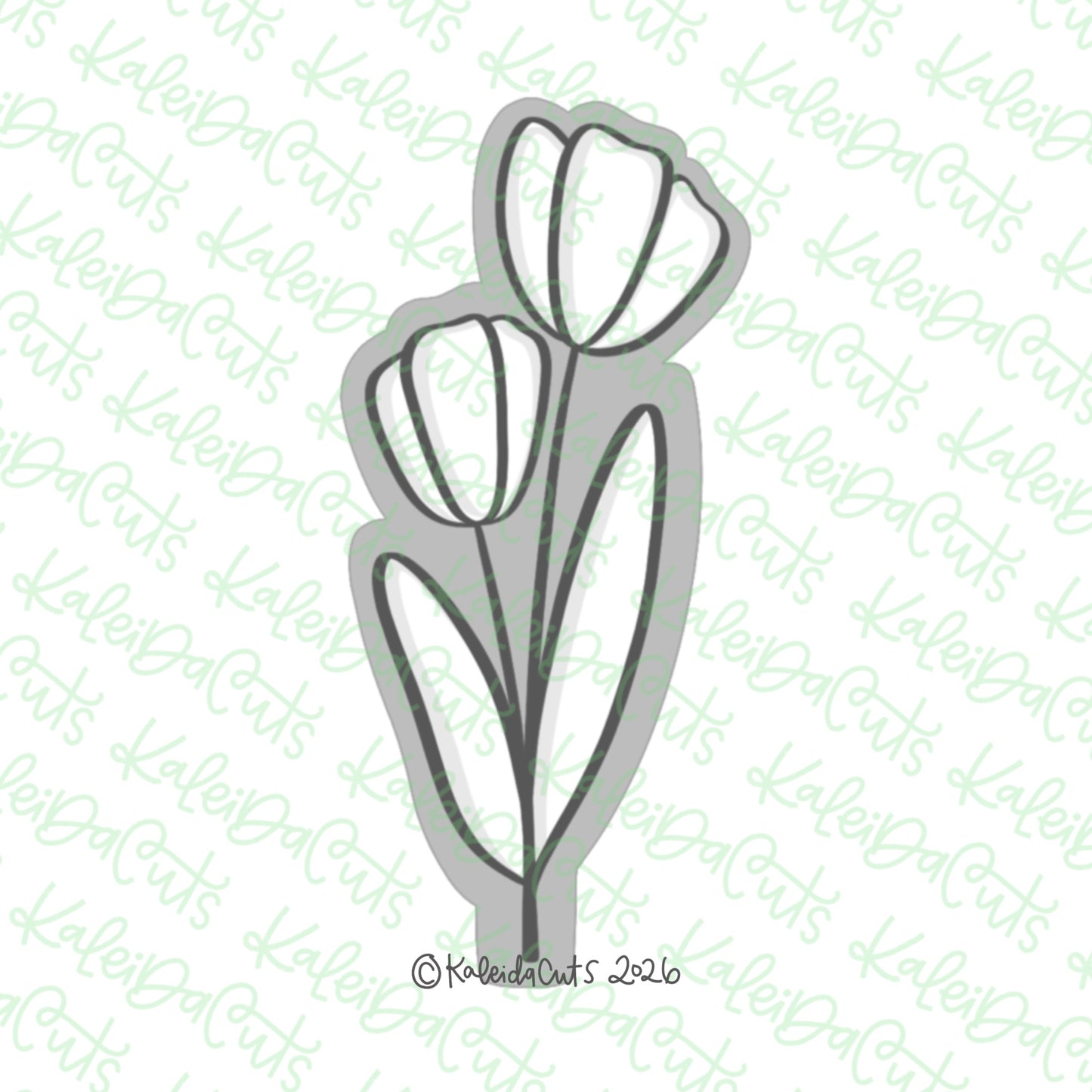 Bouquet Poppy Stem Cookie Cutter