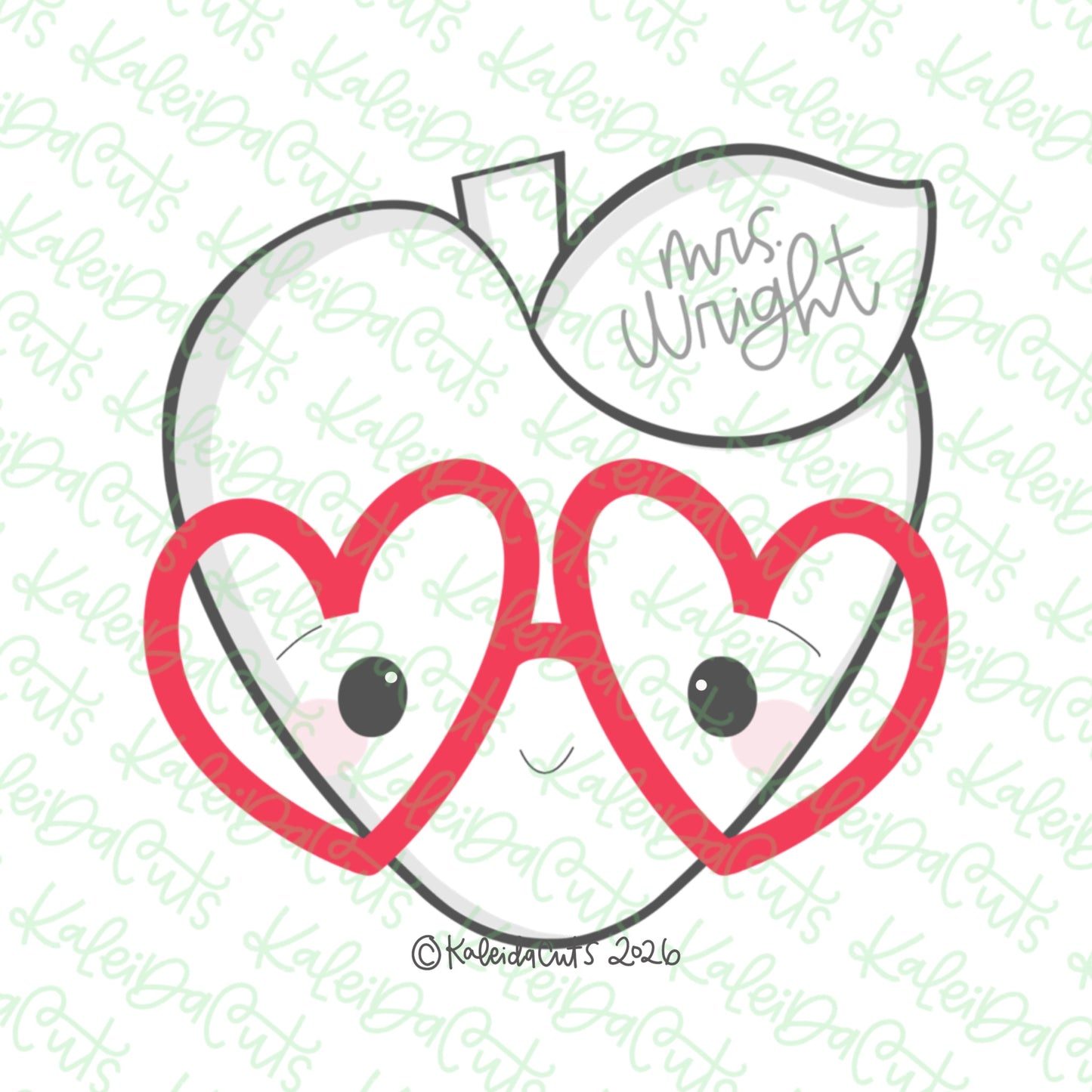 Apple Heart Teacher Cookie Cutter