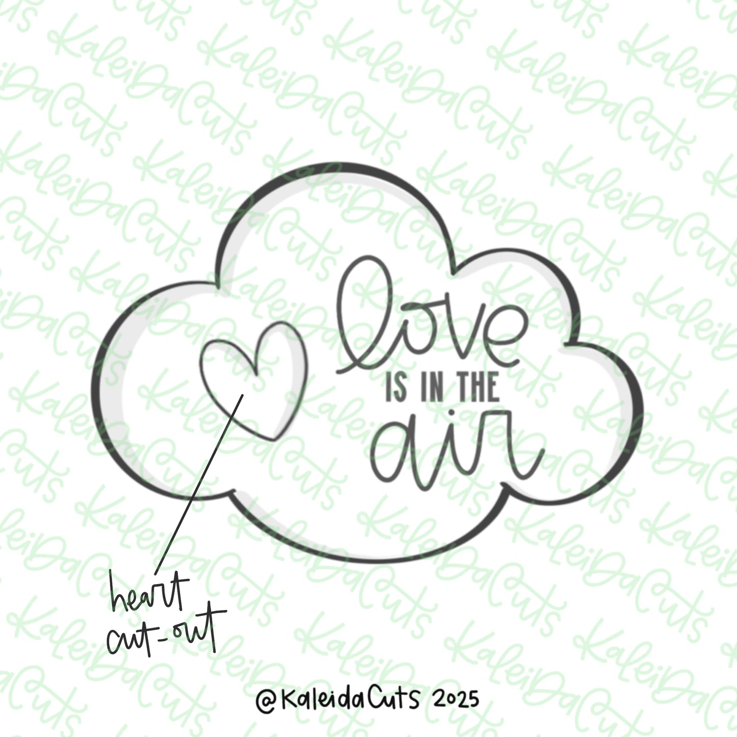 Cloud Heart Cutout Cookie Cutter